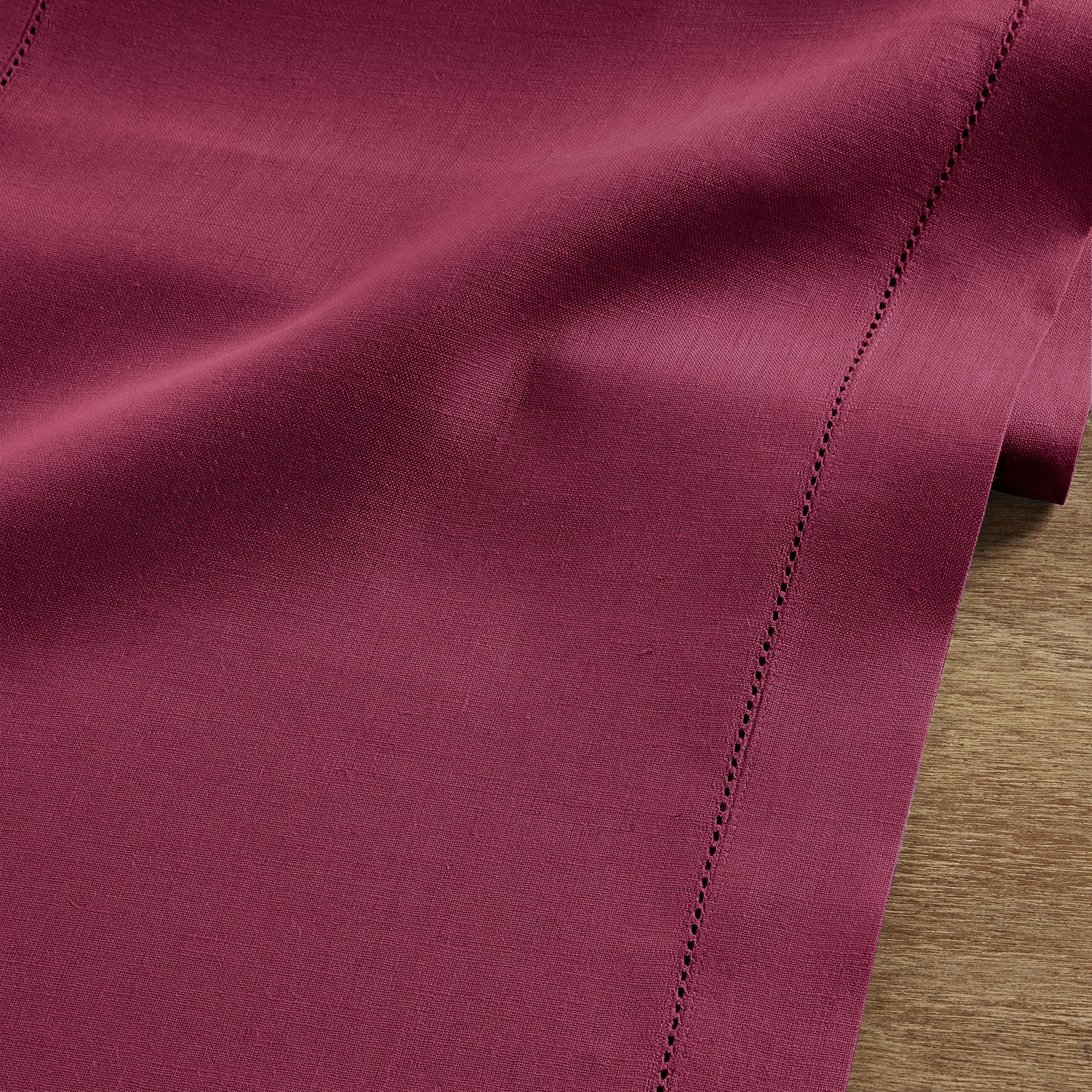 Solino Home Linen Beet Table Runner 36 Inch - 100% Pure Linen Classic Hemstitch Short Table Runner 14 X 36 Inch Ideal For Dresse