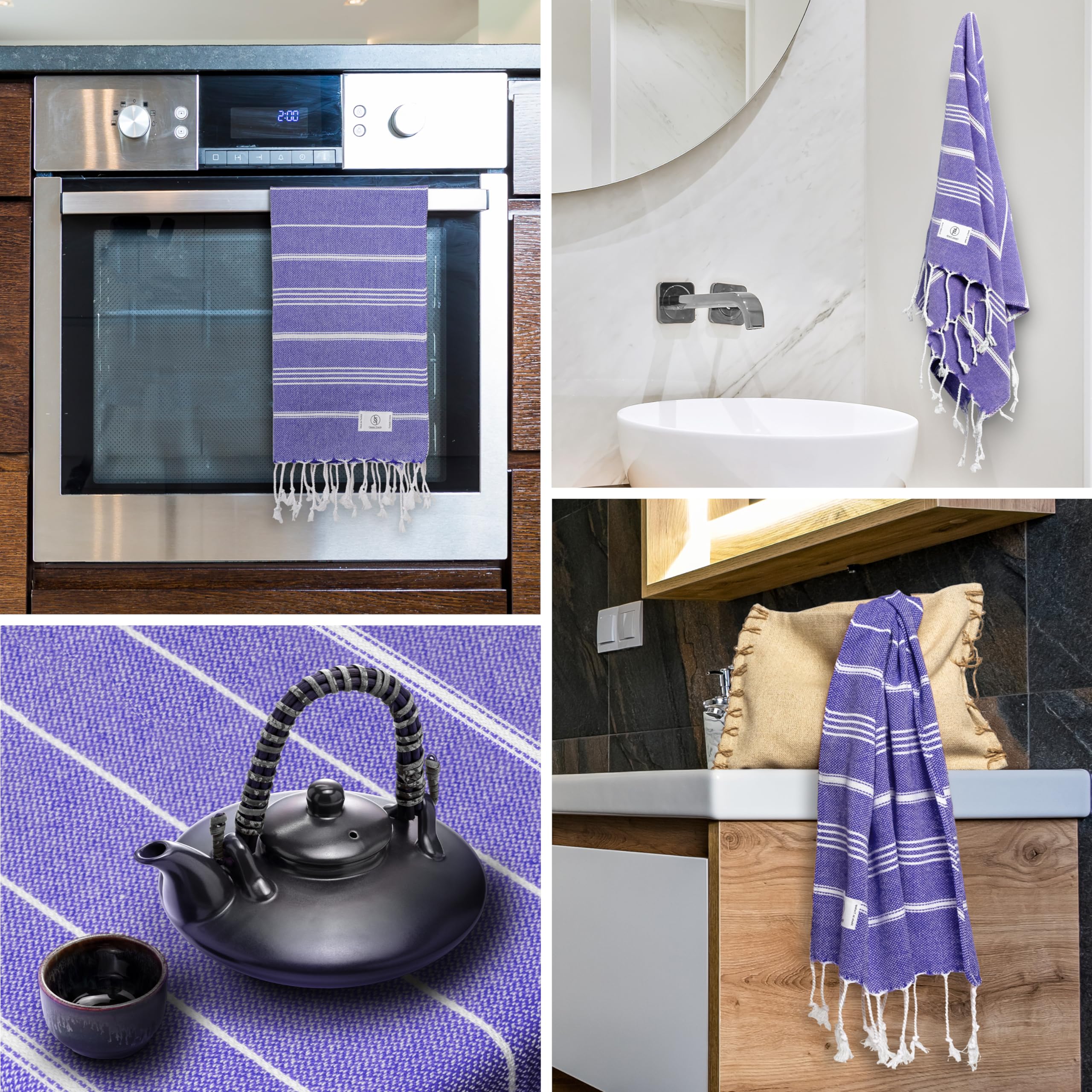 Ossano Towels Turkish Hand Towel Set Of 2 - Decorative Towels For Kitchen And Bathroom - Versitale - Tea, Drying, Hand, Dish, Gu