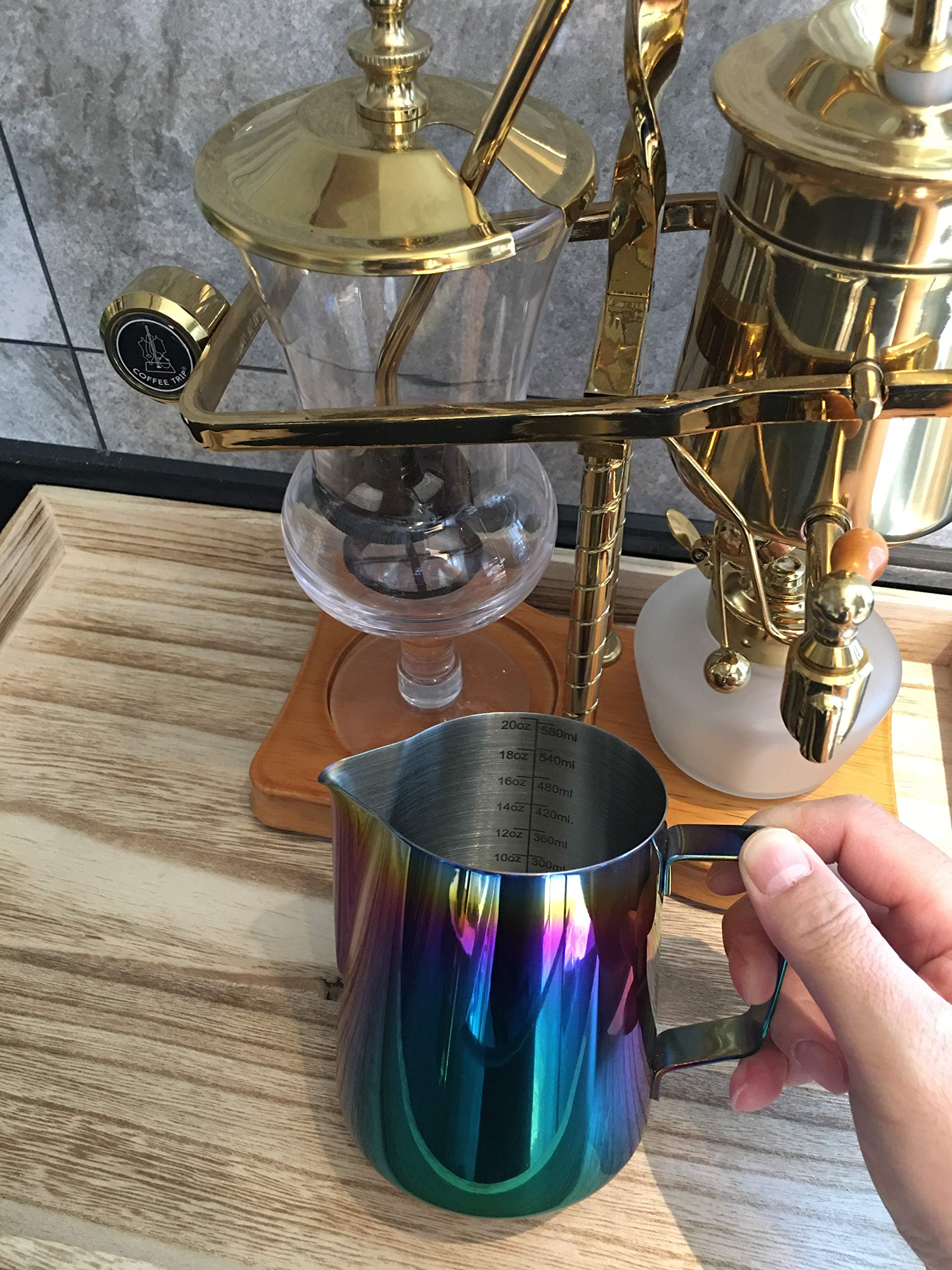 Joytata Milk Frothing Pitcher 20Oz Stainless Steel Cup Perfect For Latte Art,Espresso Maker,Cappuccino Maker-18/8 Stainless Stee