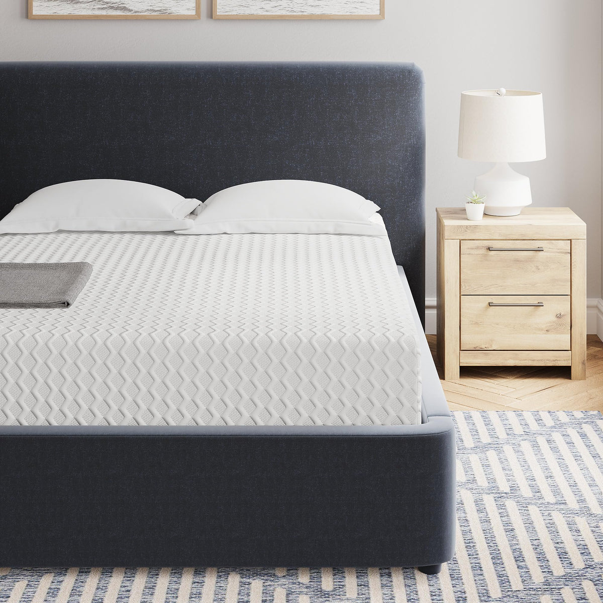 Signature Design By Ashley Twin Size Chime 12 Inch Medium Firm Memory Foam Mattress With Green Tea & Charcoal Gel