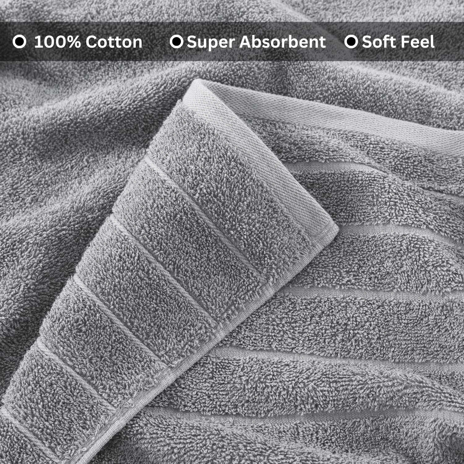 Casa Platino Bath Towels 4 Pack, Large Bath Towel Set(30''X 60''), 100% Ring Spun Cotton Bathroom Towels, Lightweight Towels For