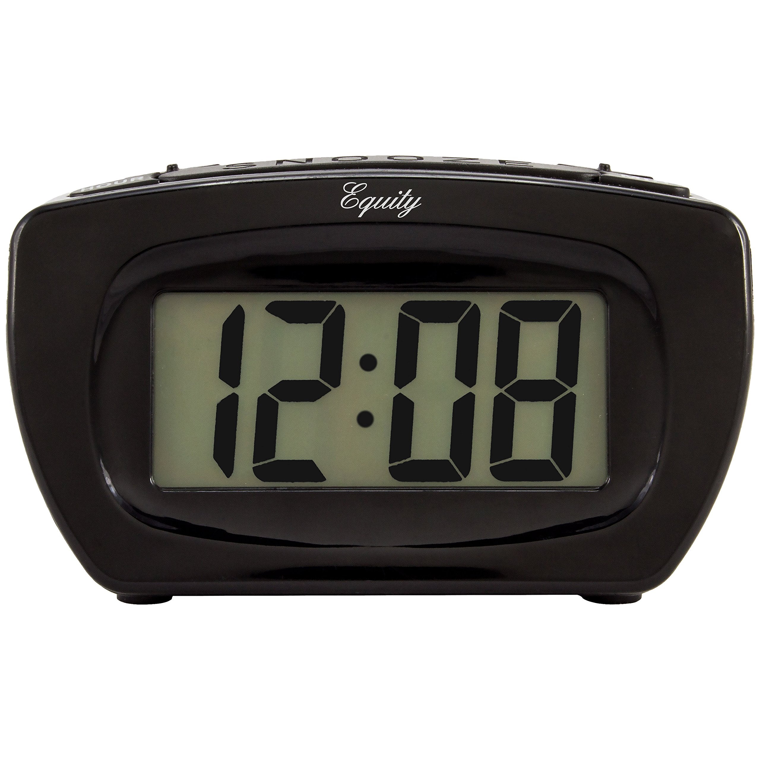 Equity by La Crosse Super Loud Digital LCD Alarm Clock, Charcoal