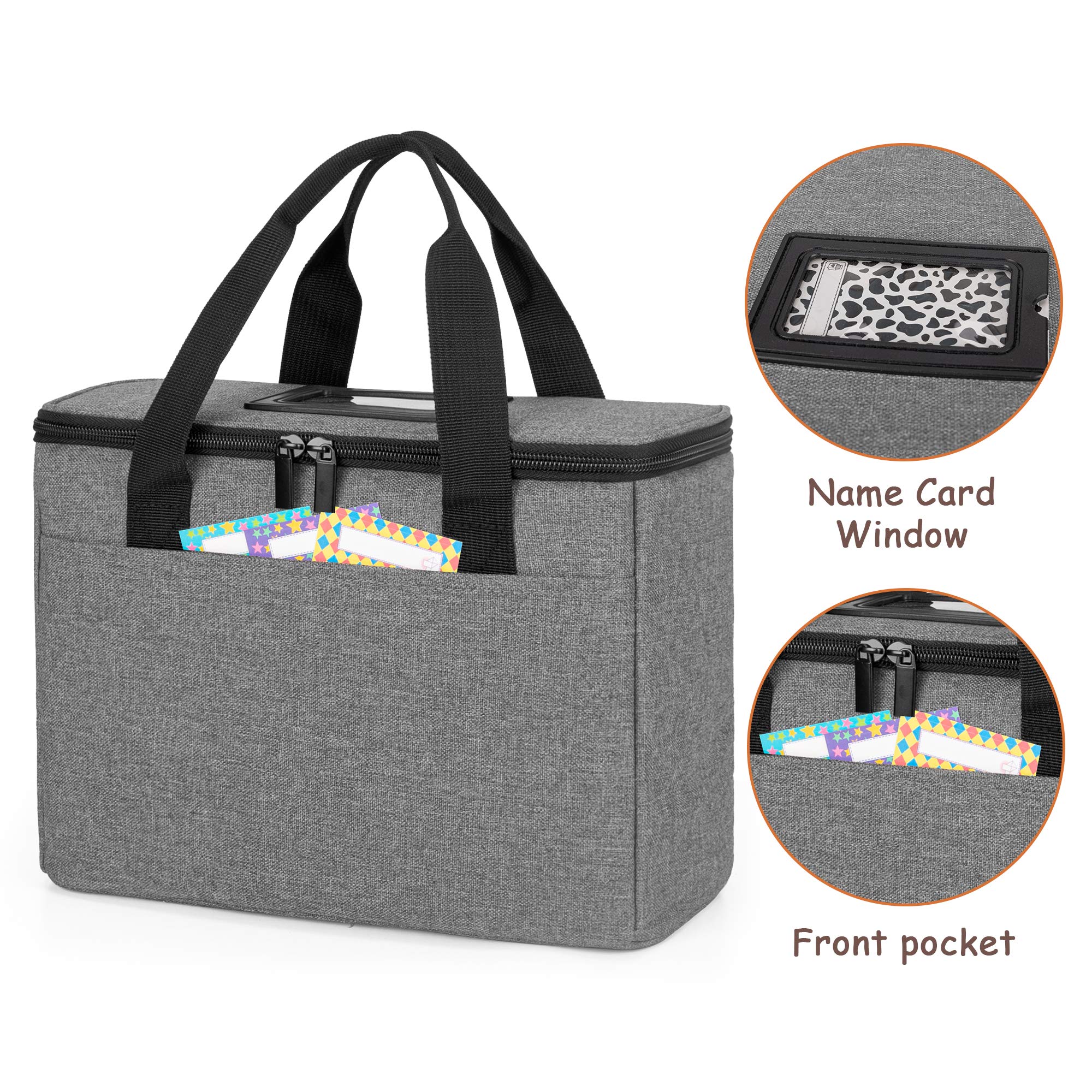 Trunab Reusable 3 Cups Drink Carrier For Delivery With Adjustable Dividers, Insulated Drink Caddy Holder Bag For Take Out, Bever