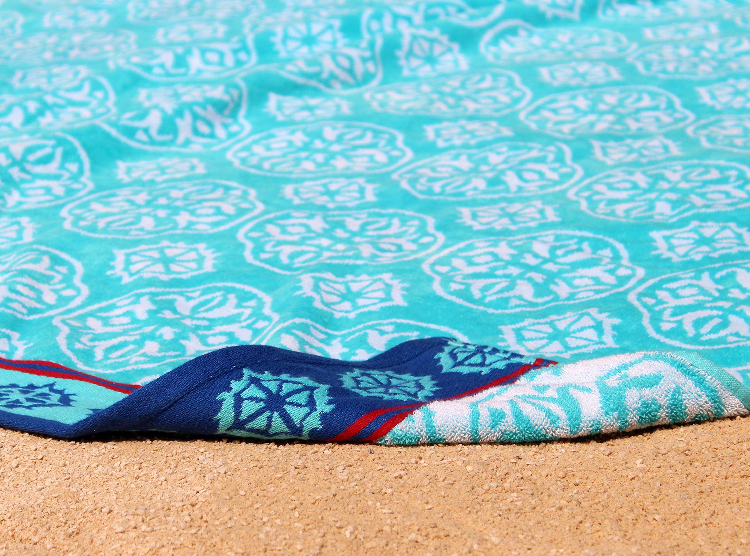 Cotton Craft Oversized Extra Wide Xl Beach Blanket Towel For Two 58 X 68-100% Cotton Velour - Big & Huge - Pool Picnic Bath Jacq