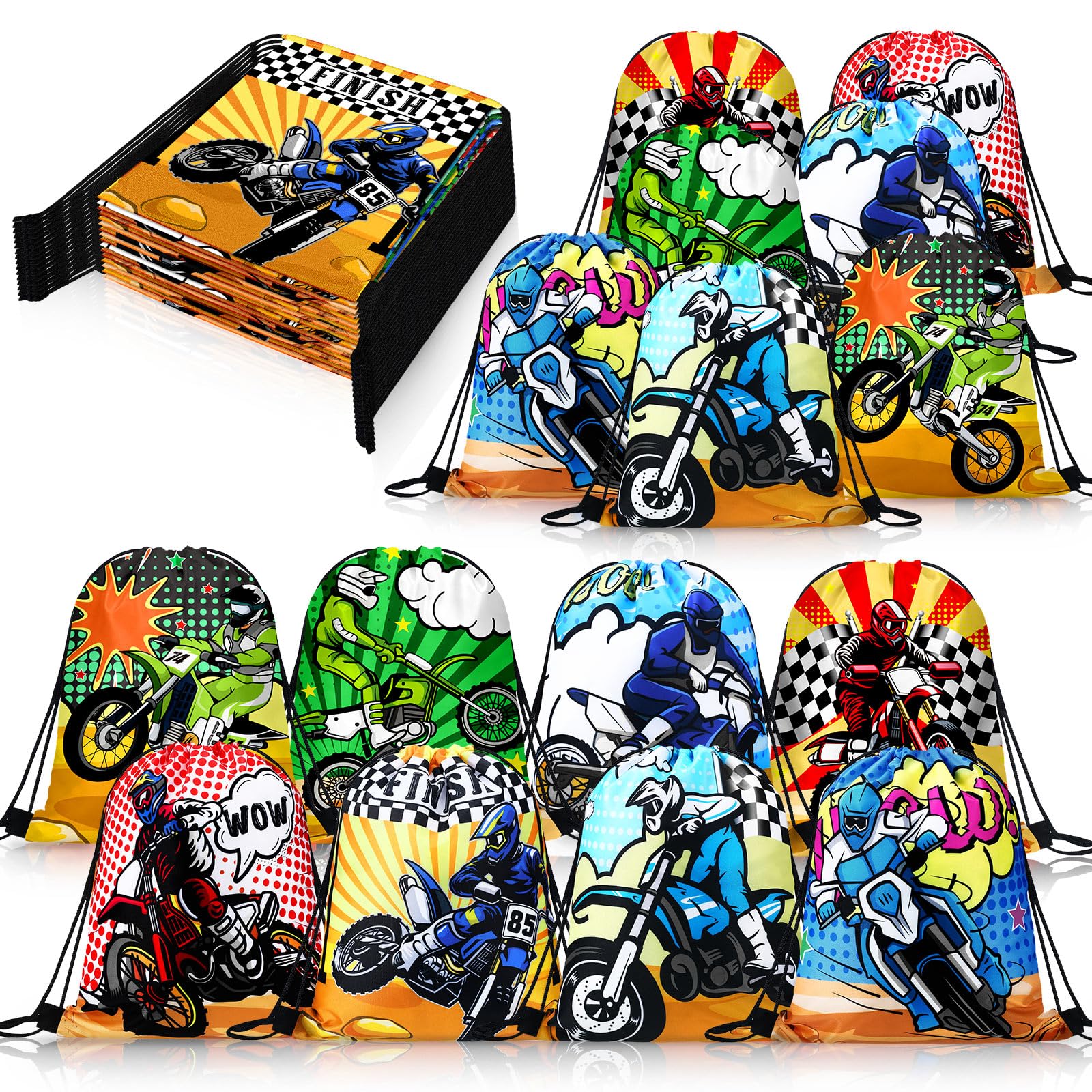16 Pack Hawaii Themed Party Drawstring Bags Aloha Party Pouch Tiki Pineapple Hawaiian Gift Bags with Drawstring Aloha Gift Bag f