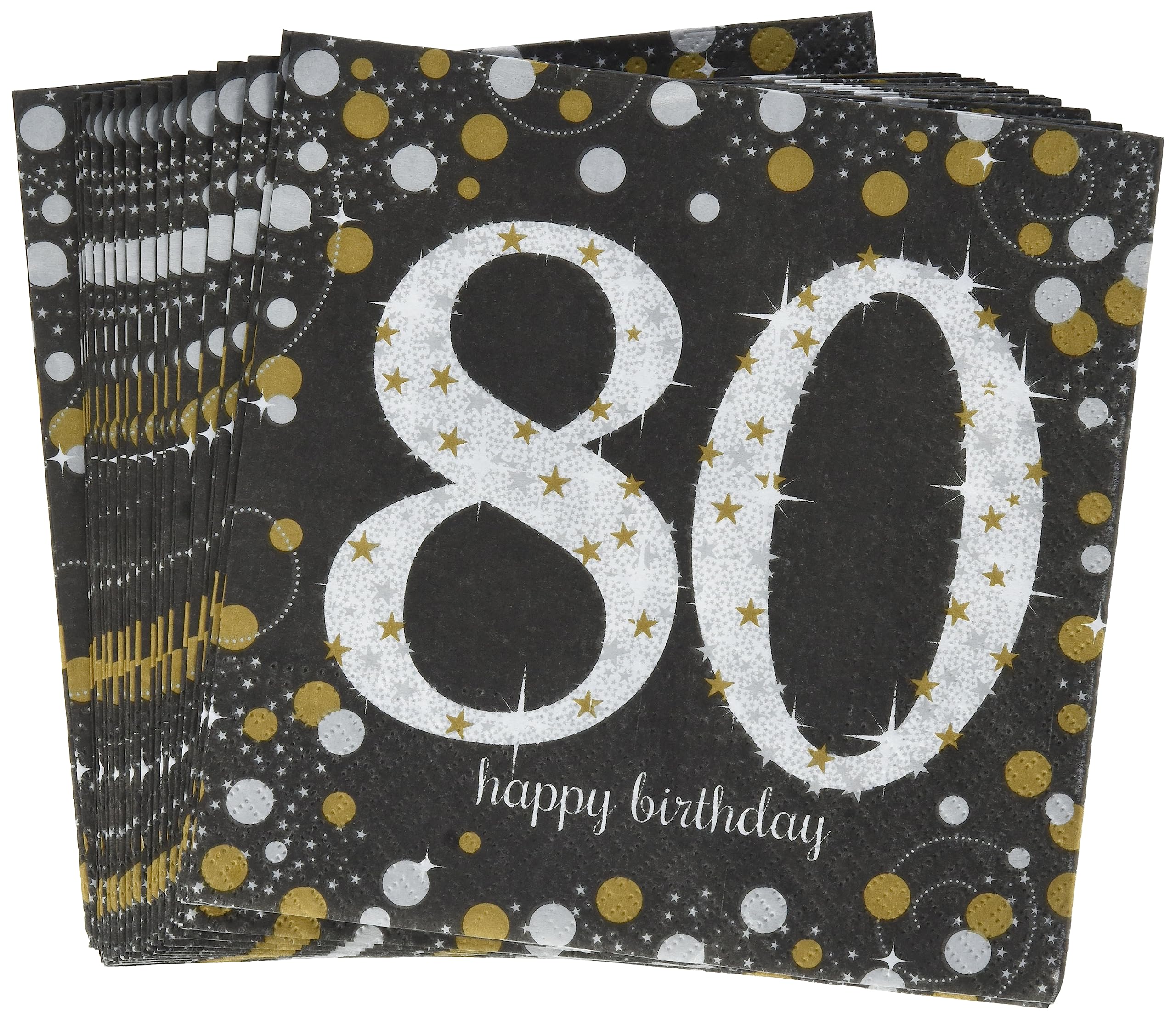 Sparkling Celebration 80 Luncheon Multicolor Paper Napkins ( 6.5'' X 6.5'' ) - Pack Of 16, Premium Quality & Eye-Catching Design