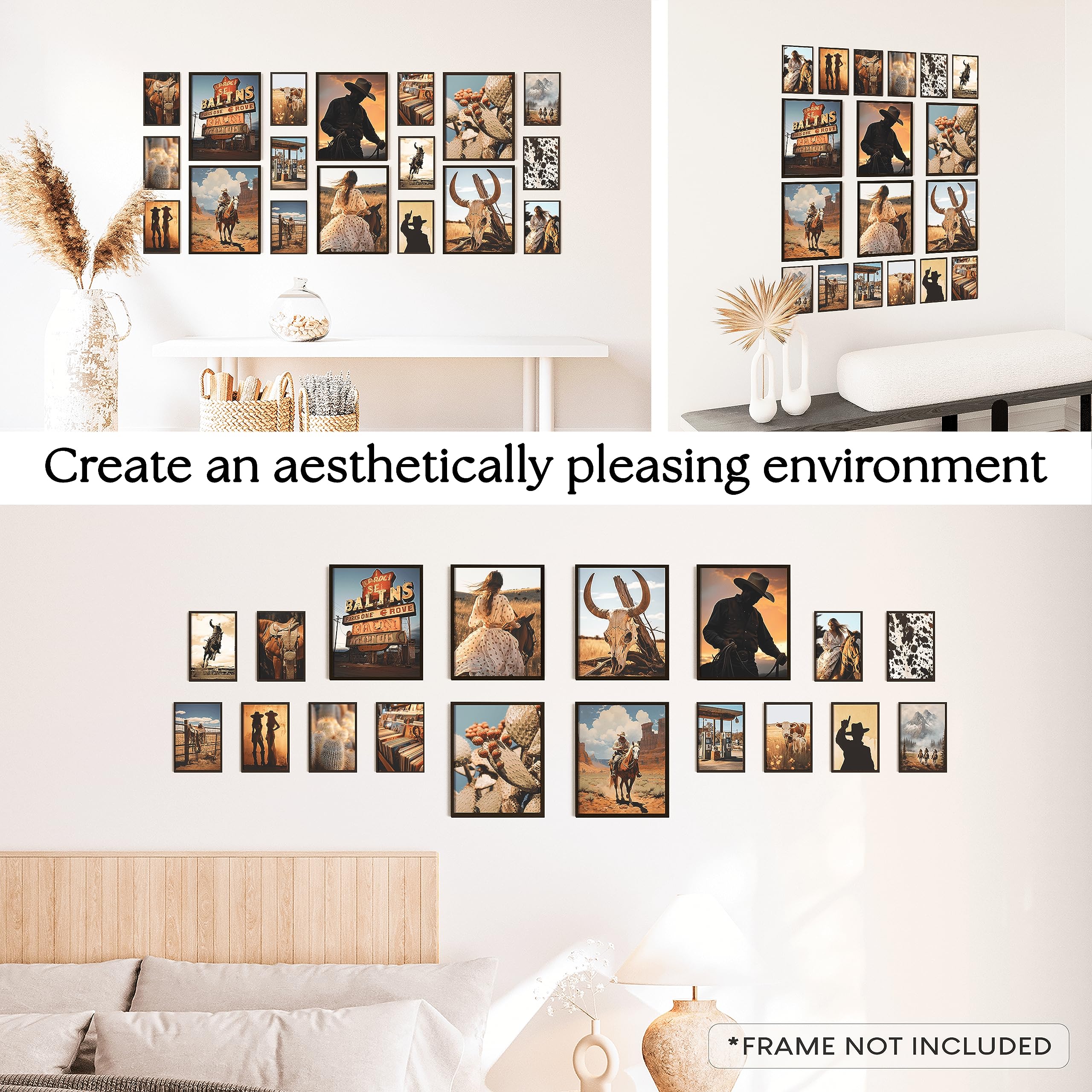 97 Decor Western Room Decor for Bedroom - Western Wall Decor  Western Wall Art Prints  Western Pictures Wall Decor  Antique Cowboy Decor for Home  Vintage Cowgirl Poster for Living Room (UNFRAMED)