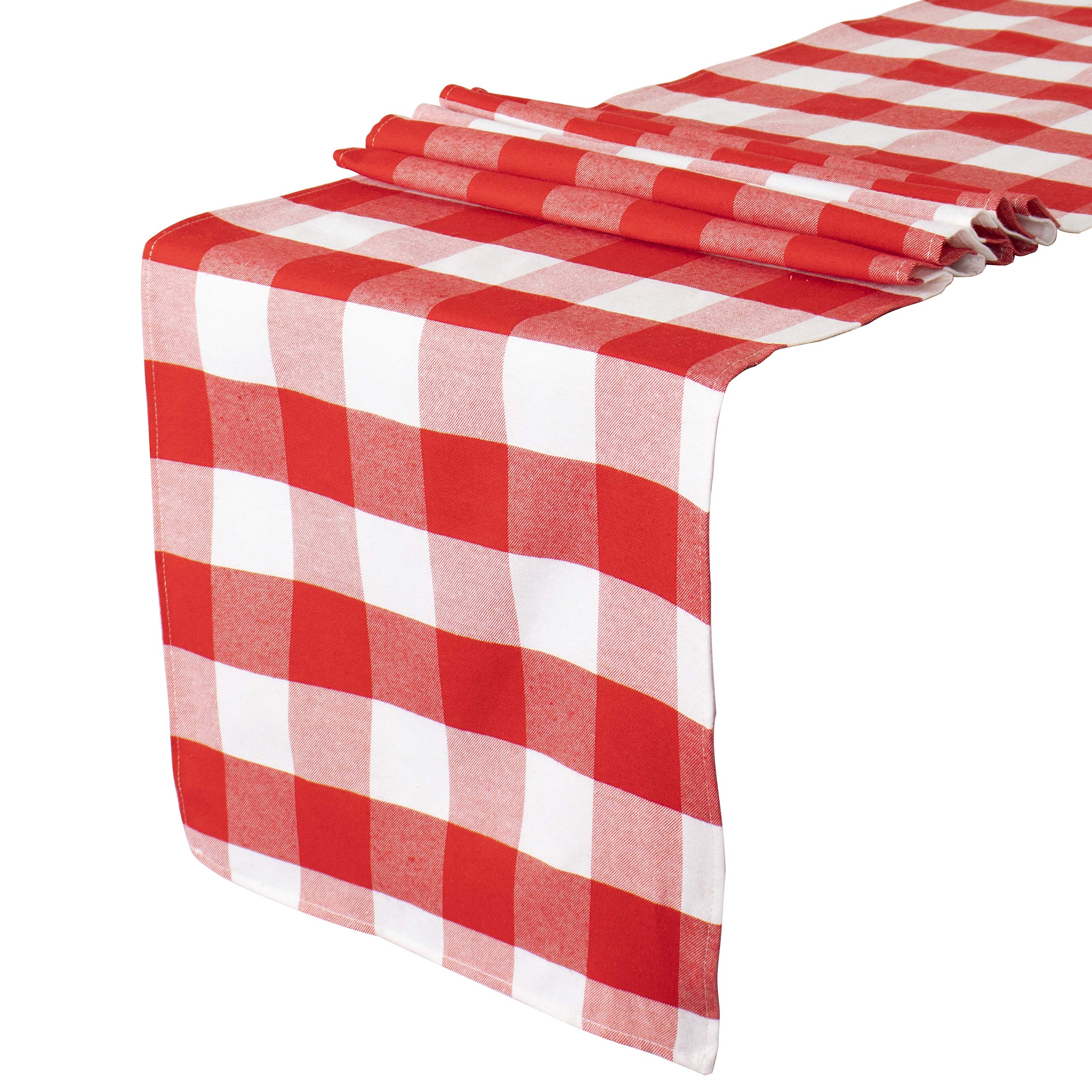 Buffalo Check Table Runner 13 ' 'X108 ' ' Red And White Cotton Checkered Table Runner Buffalo Plaid Table Cover For Family Dinne