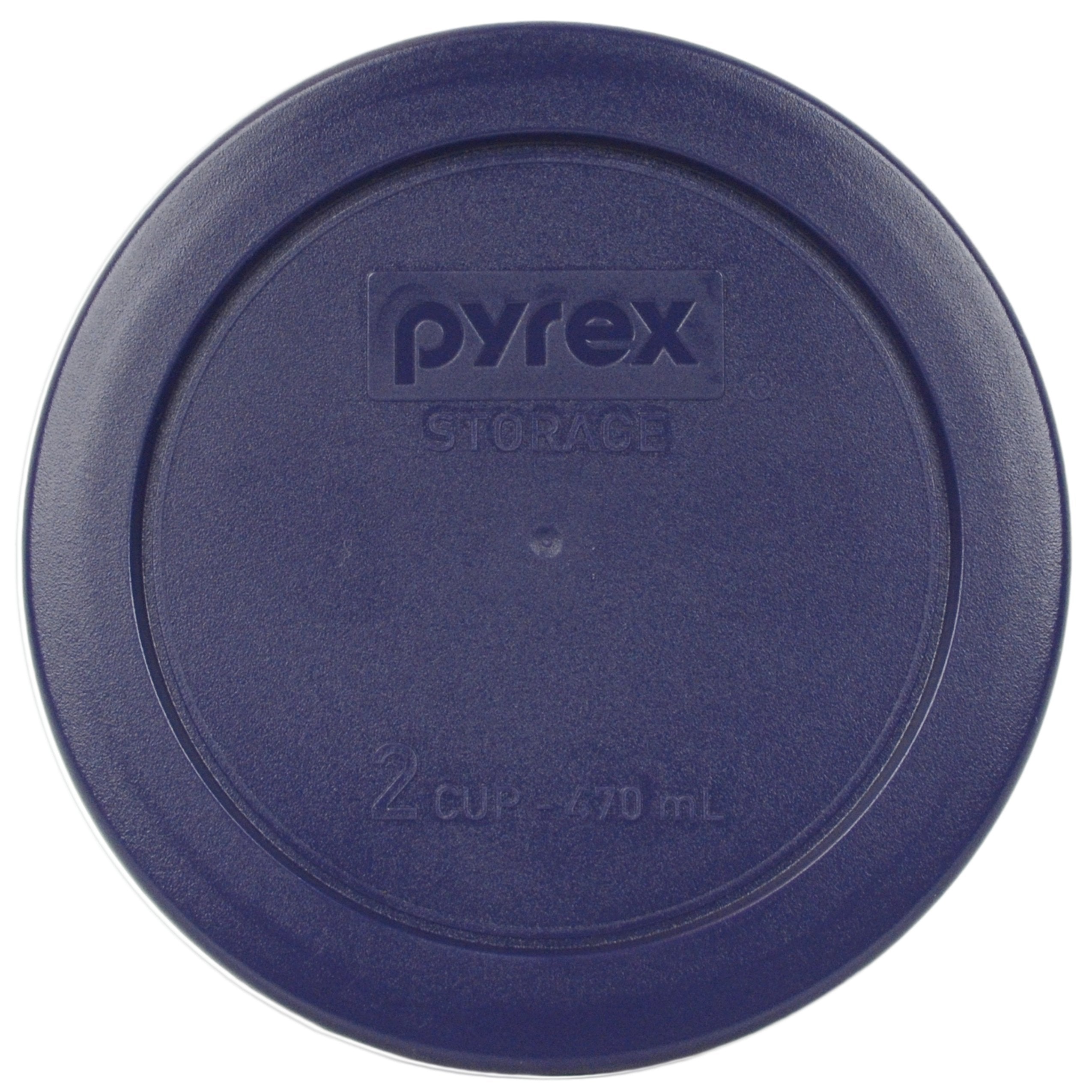 Pyrex 7200-Pc 2 Cup Red, Blue, Orange Round Plastic Storage Lid, Made In Usa - 3 Pack