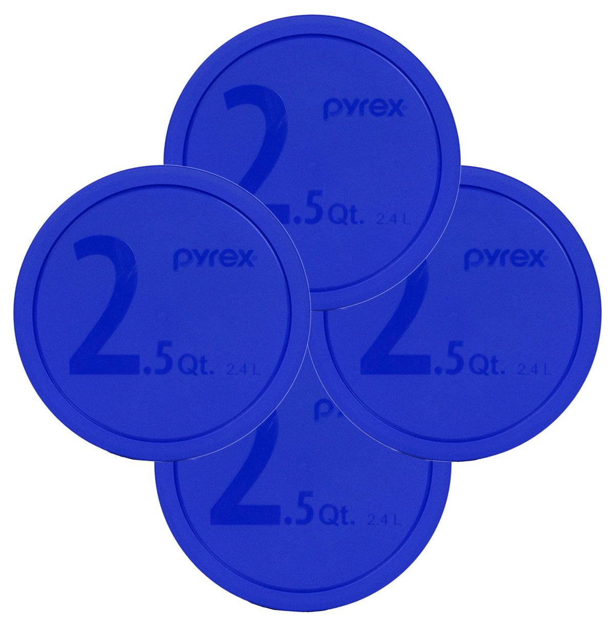 Pyrex 325-Pc Blue 10-Inch Dia. Lid For 2.5-Quart (2.4L) Mixing Bowl - 4 Pack Made In The Usa