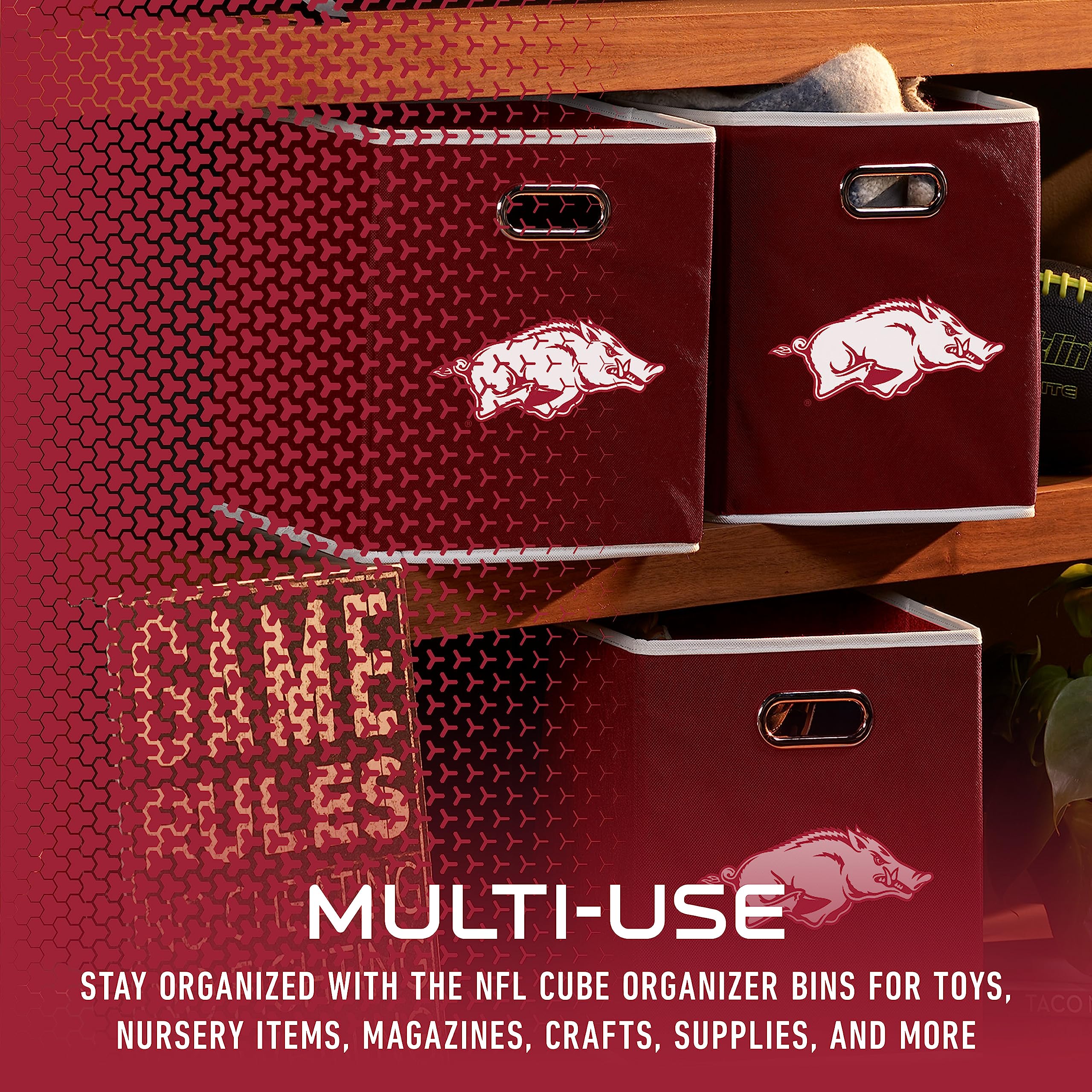 Franklin Sports Unisex Franklin Sports Ncaa Arkansas Razorbacks Storage Bin, Team Specific, One Size Us