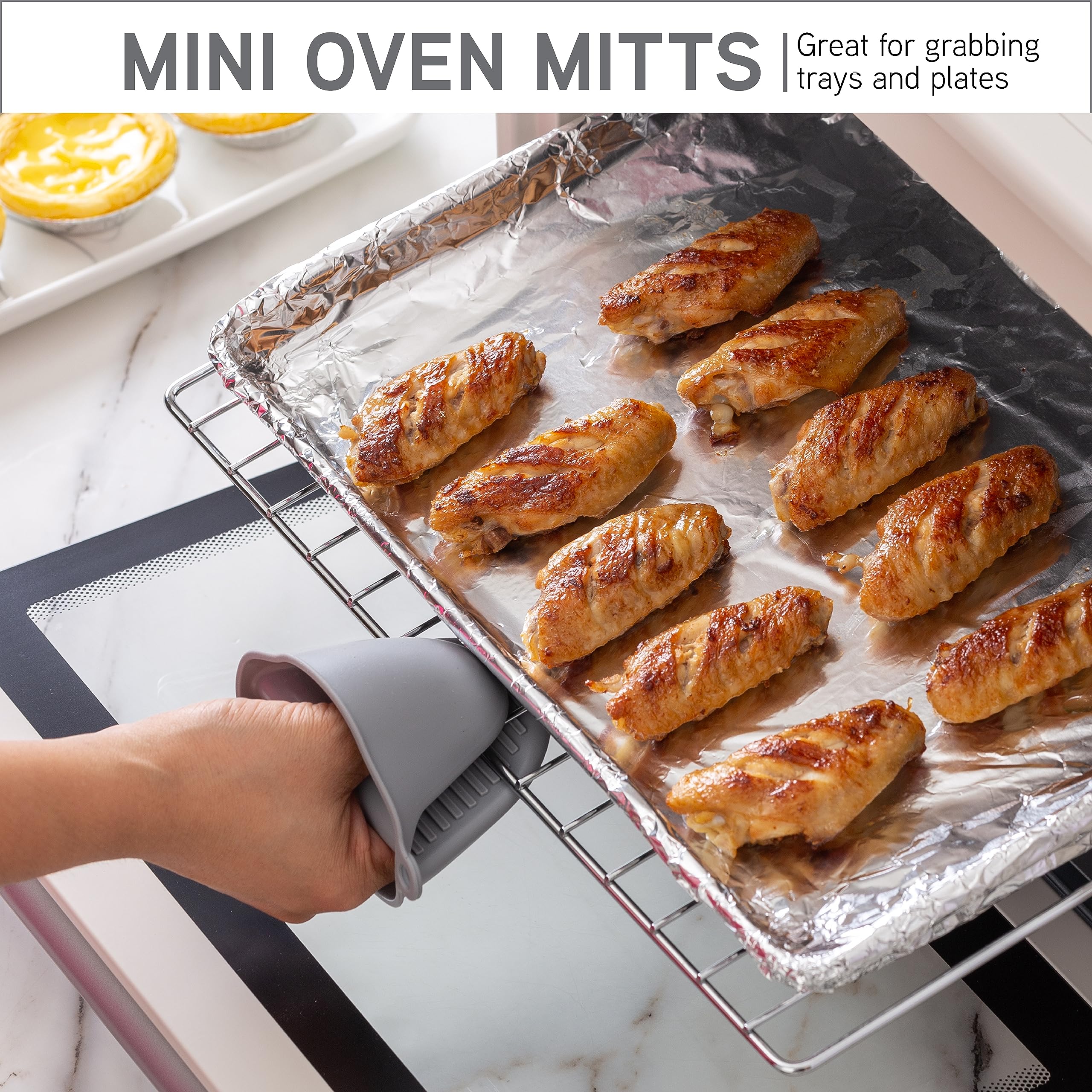Cook With Color Silicone Oven Mitts- Heat Resistant Gloves With Soft Quilted Lining Oven Mitt Pot Holders For Cooking And Bbq, G