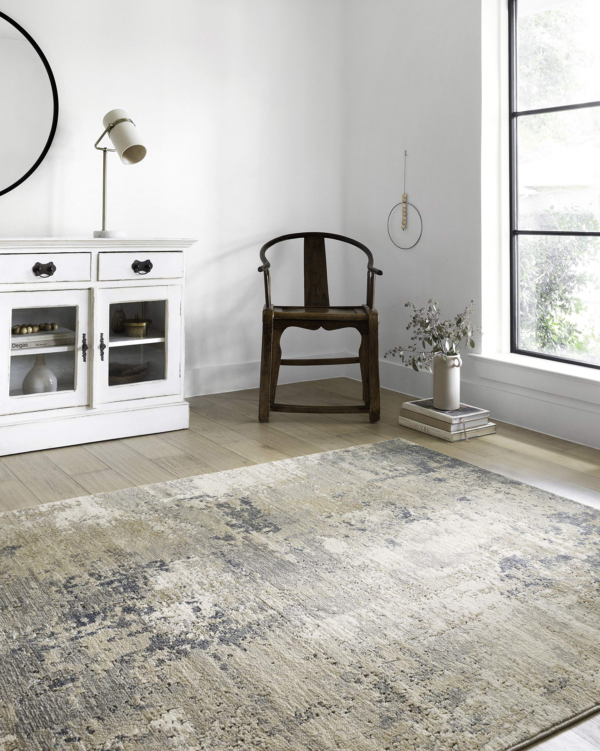 Loloi Teagan Collection 2-8 x 7-6 Runner Rug in Sand/Mist - Large Area Rug, Soft Neutral Rug, High-Traffic Area Rug for Living