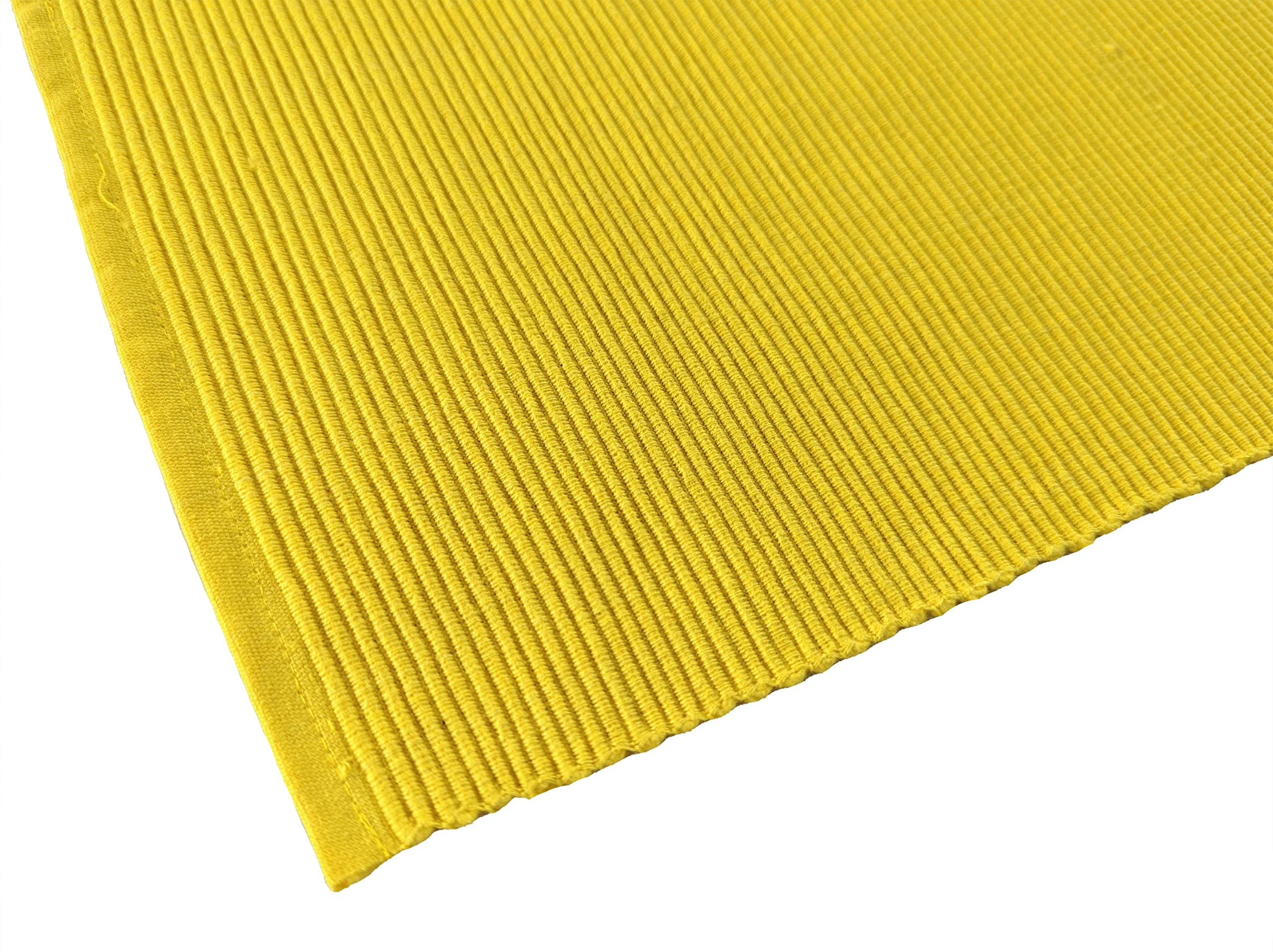 Avka Studio 100% Cotton Ribbed Placemats - Set Of 4-13 X 19 Inches - Yellow - Everyday/Thanksgiving/Fall Thick Construction Fabr