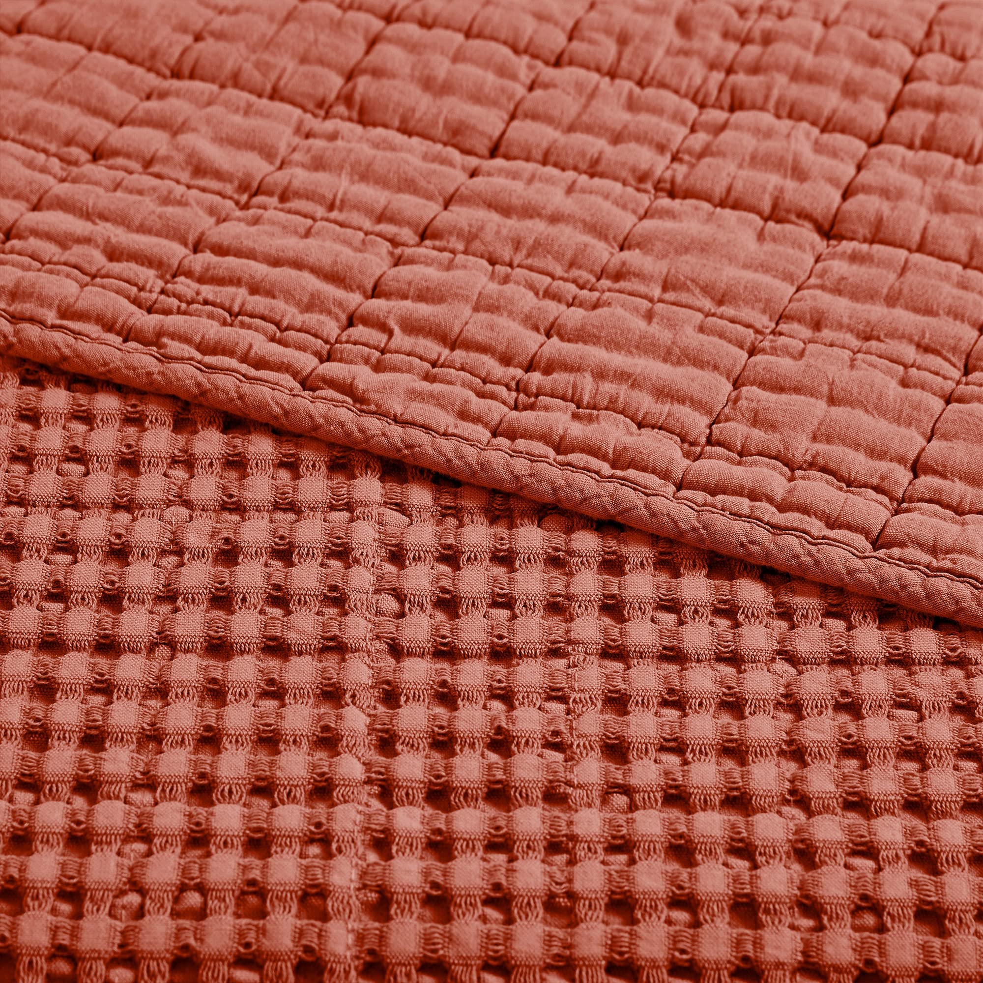 Levtex Home - Mills Waffle - Throw - Adobe Cotton Waffle - Throw Size 50 X 60In