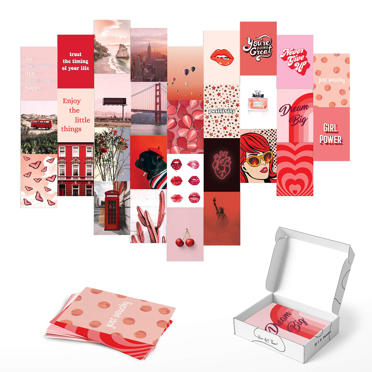 Haus And Hues Red Aesthetic Posters For Wall Collage Red Wall Art Aesthetic Wall Collage Kit Prints | Aesthetic Pictures For Wal