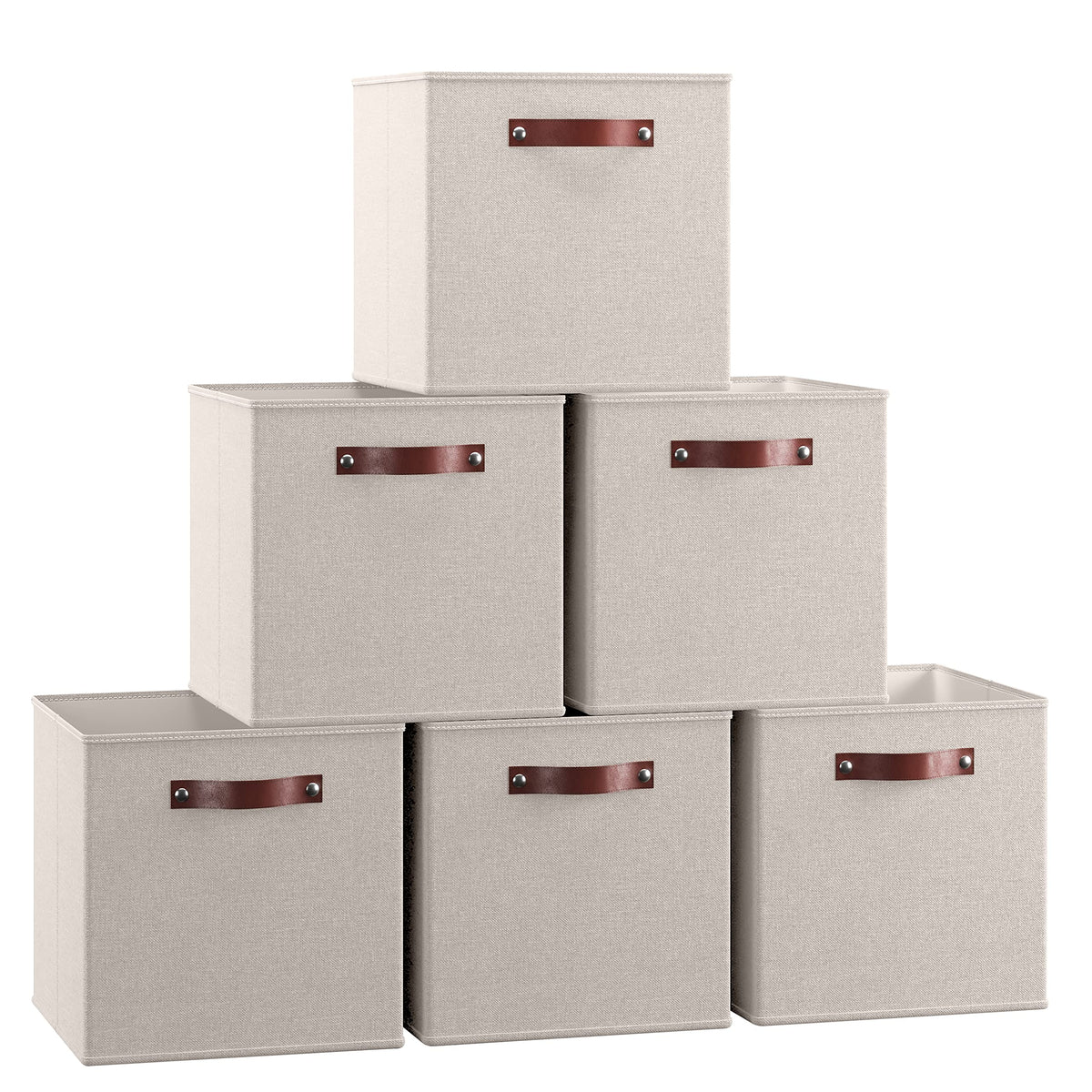 Ornavo Home 13 X 15 X 13 Kallax Storage Cube Bins, Foldable Collapsible Fabric Storage Bins Box Linen Shelf Basket Cube Organize