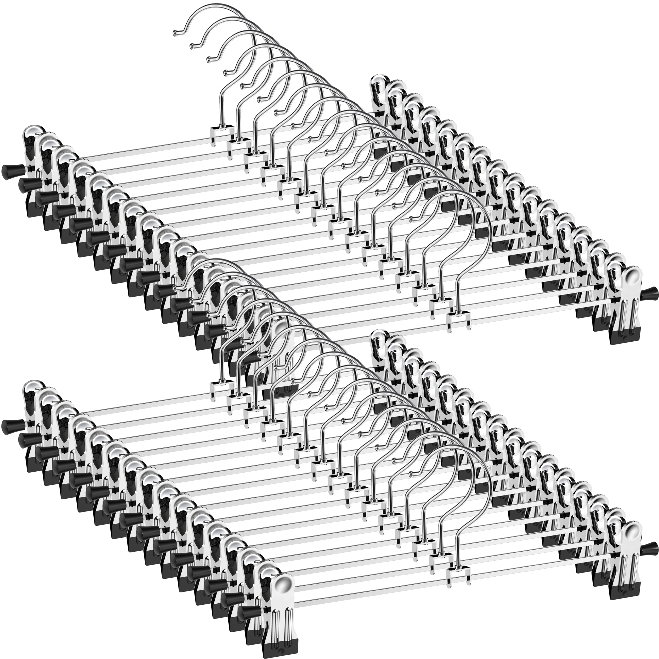 Skirt Hangers 30Pack Pants Hangers With Clips Trouser Clothes Hangers