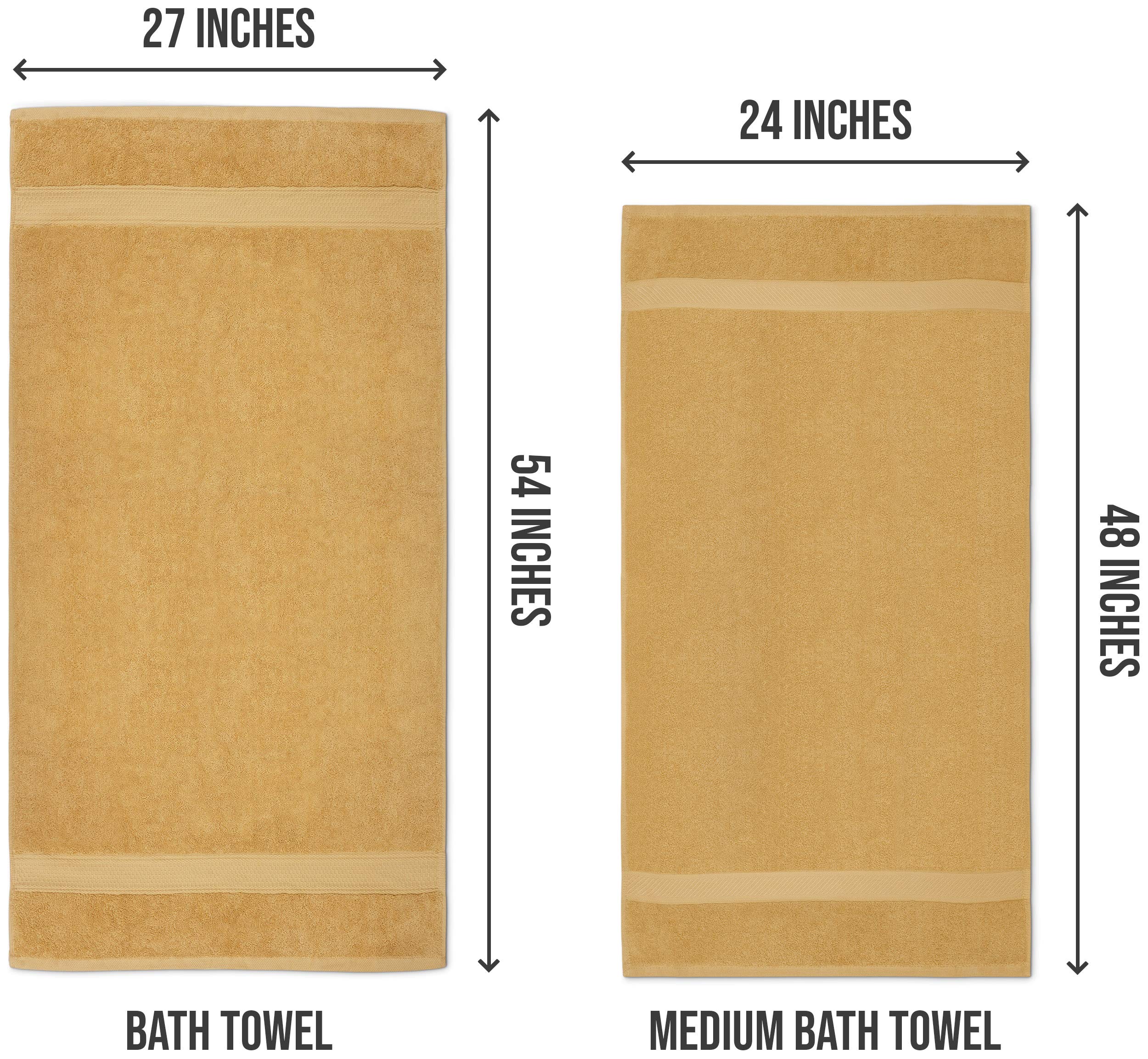 Utopia Towels 6 Pack Medium Bath Towel Set, 100% Ring Spun Cotton (24 X 48 Inches) Medium Lightweight And Highly Absorbent Quick