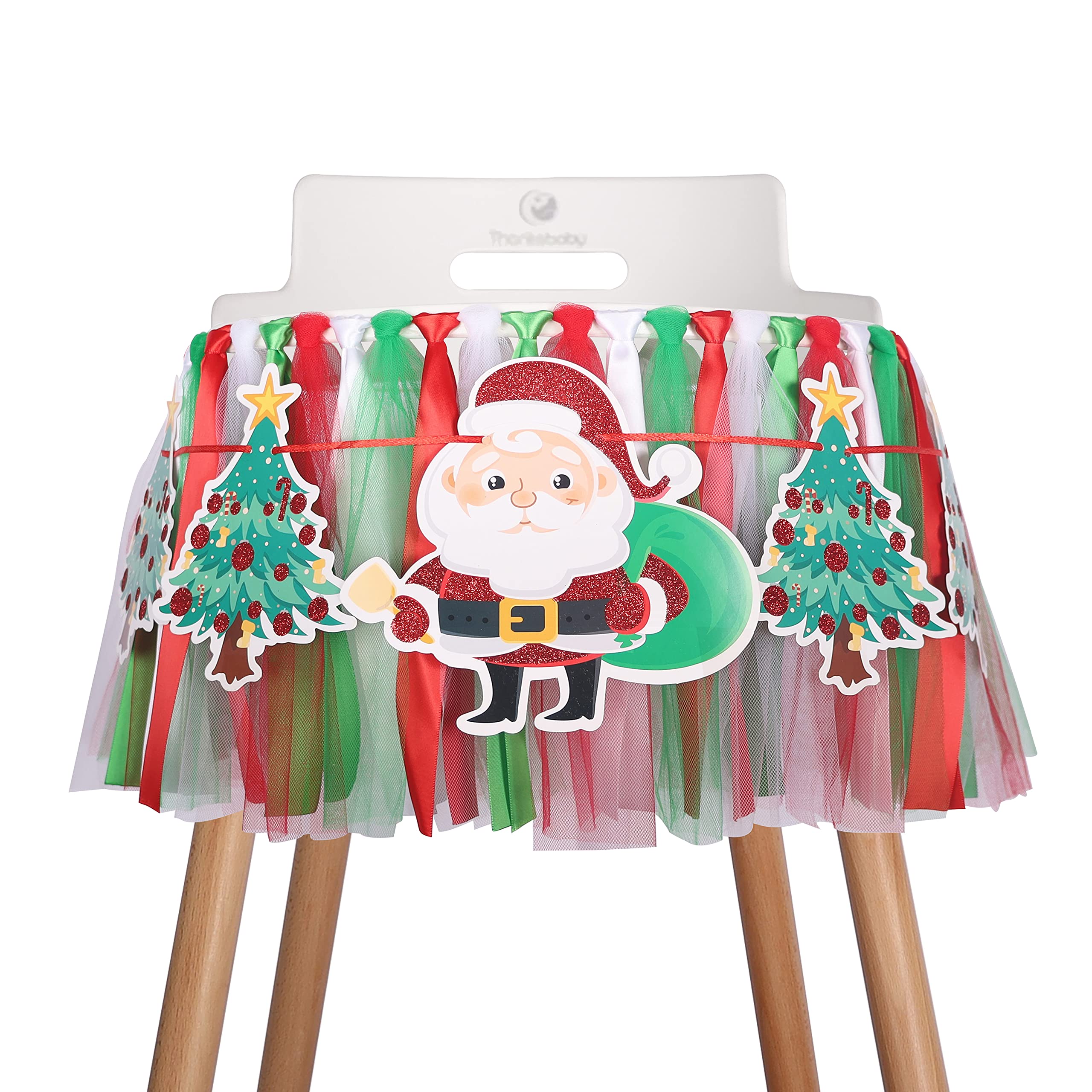 Christmas Highchair Banner Decoration For Baby - High Chair Fabric Garland, Merry Christmas Banner Photo Props, Handmade Party T