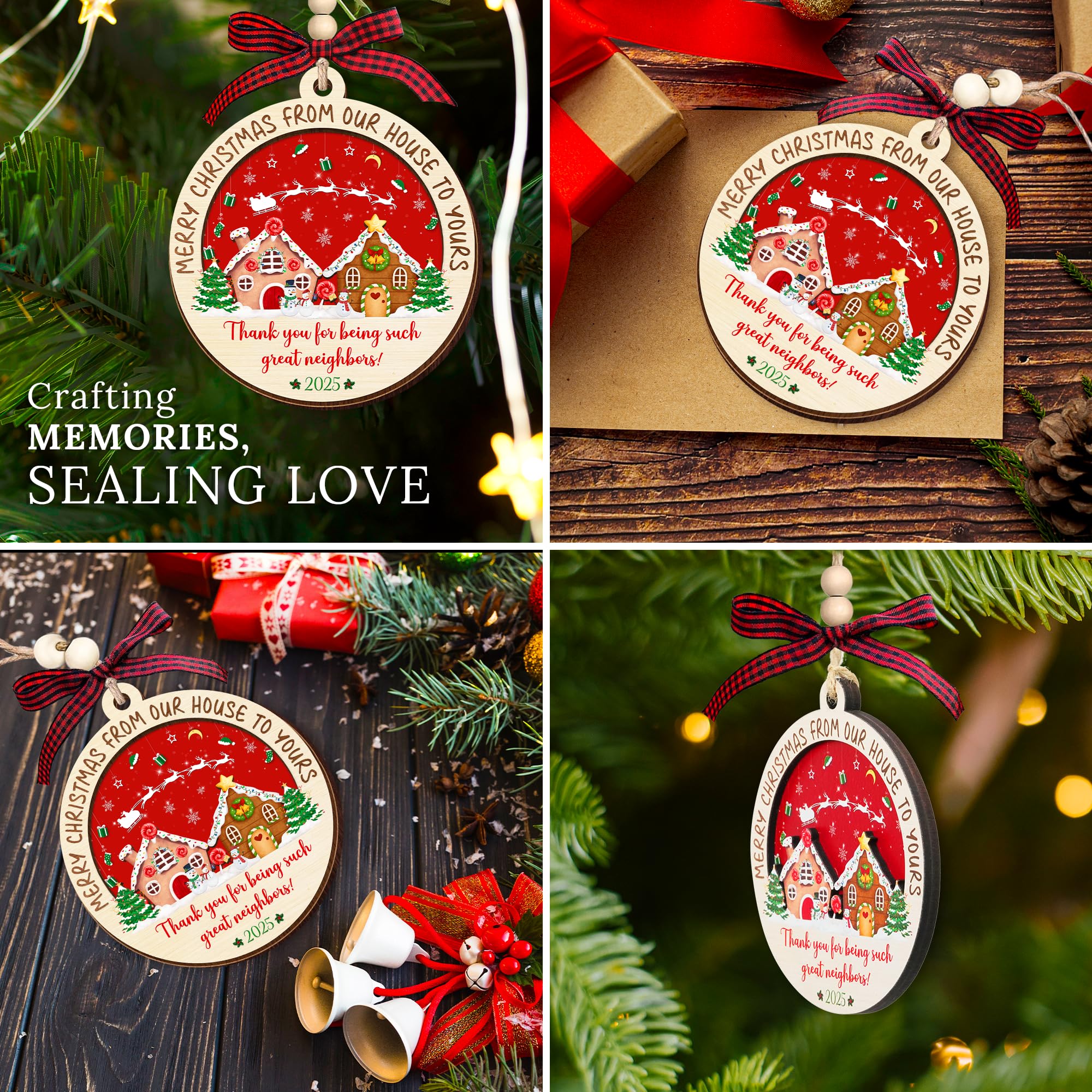 HEXMOZ Neighbor Christmas Ornaments 2025 - Christmas Neighbor Gifts - Gifts for Neighbors, Best Neighborhood Gift Ideas - Friend