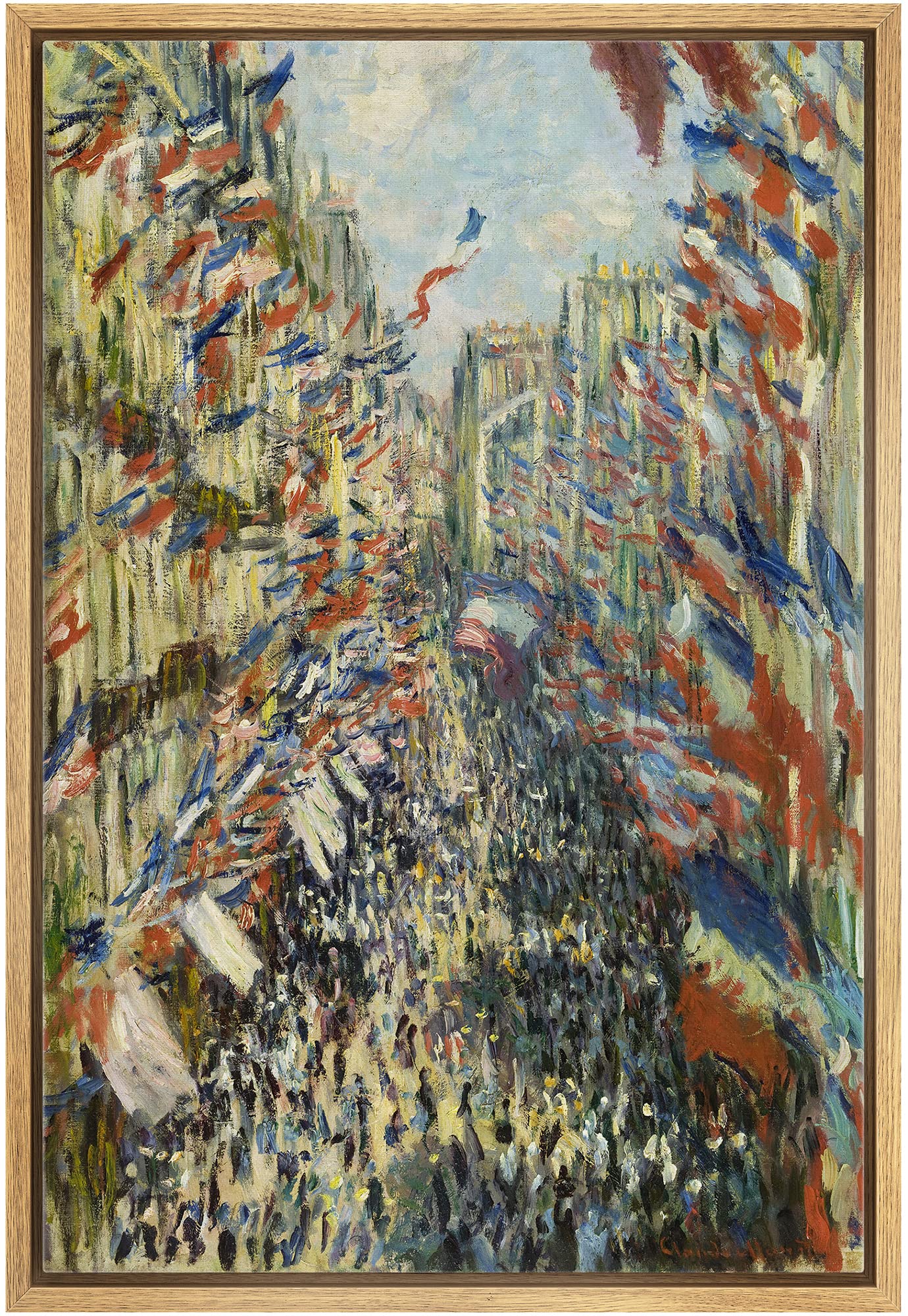 Wall26 Framed Canvas Print Wall Art The Rue Montorgueil In Paris By Claude Monet Historic Cultural Illustrations Impressionism S