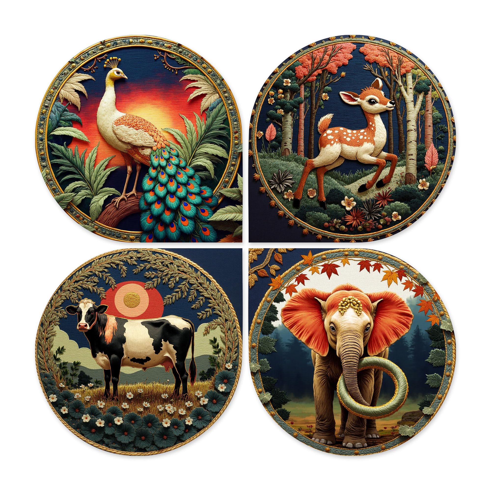 Artvibes Animals In Forest Modern Art Decorative Mdf Wooden Wall Art For Home | Living Room | Office | Wall Art Painting For Hal