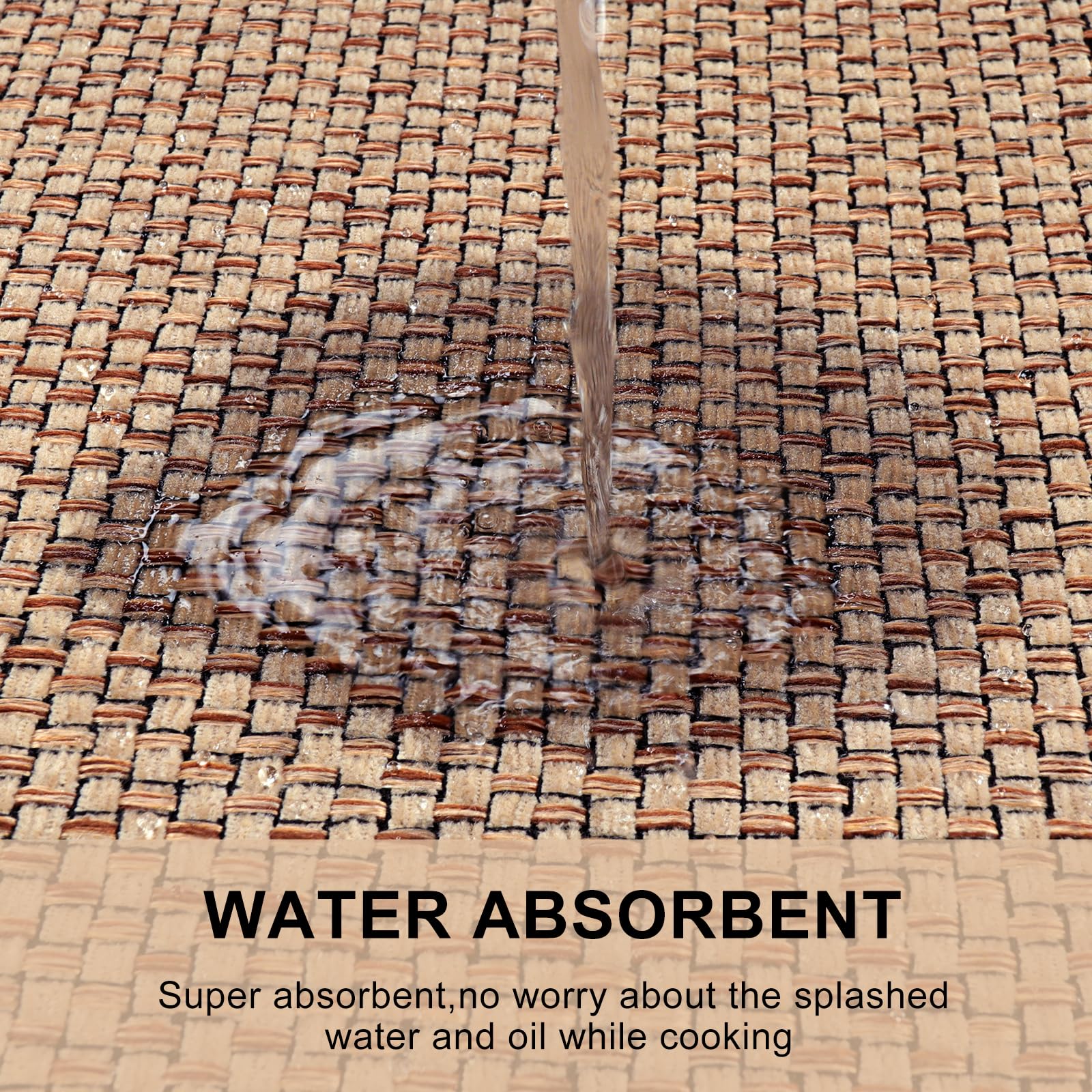 Kimode Washable Kitchen Rugs, Non Slip Farmhouse Kitchen Rugs 20''X32'', Absorbent Black Kitchen Mats For Floor, Woven Kitchen F