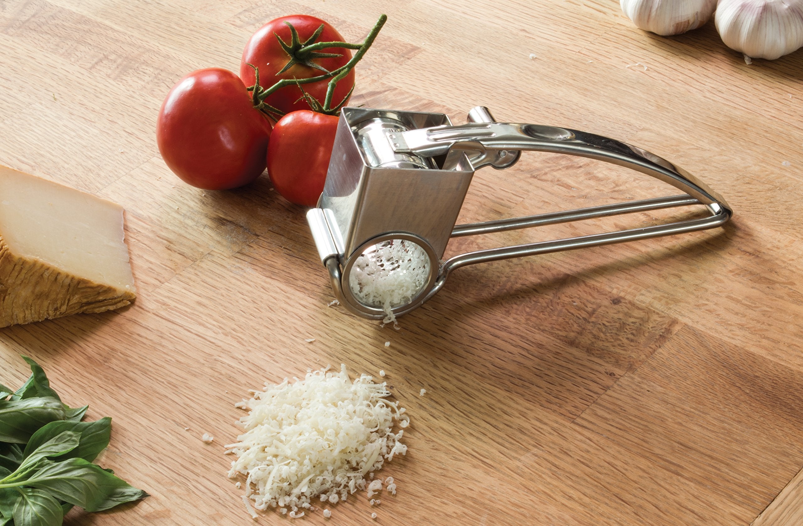 Fantes Rotary Cheese Grater, 18/8 Stainless Steel, The Italian Market Original Since 1906
