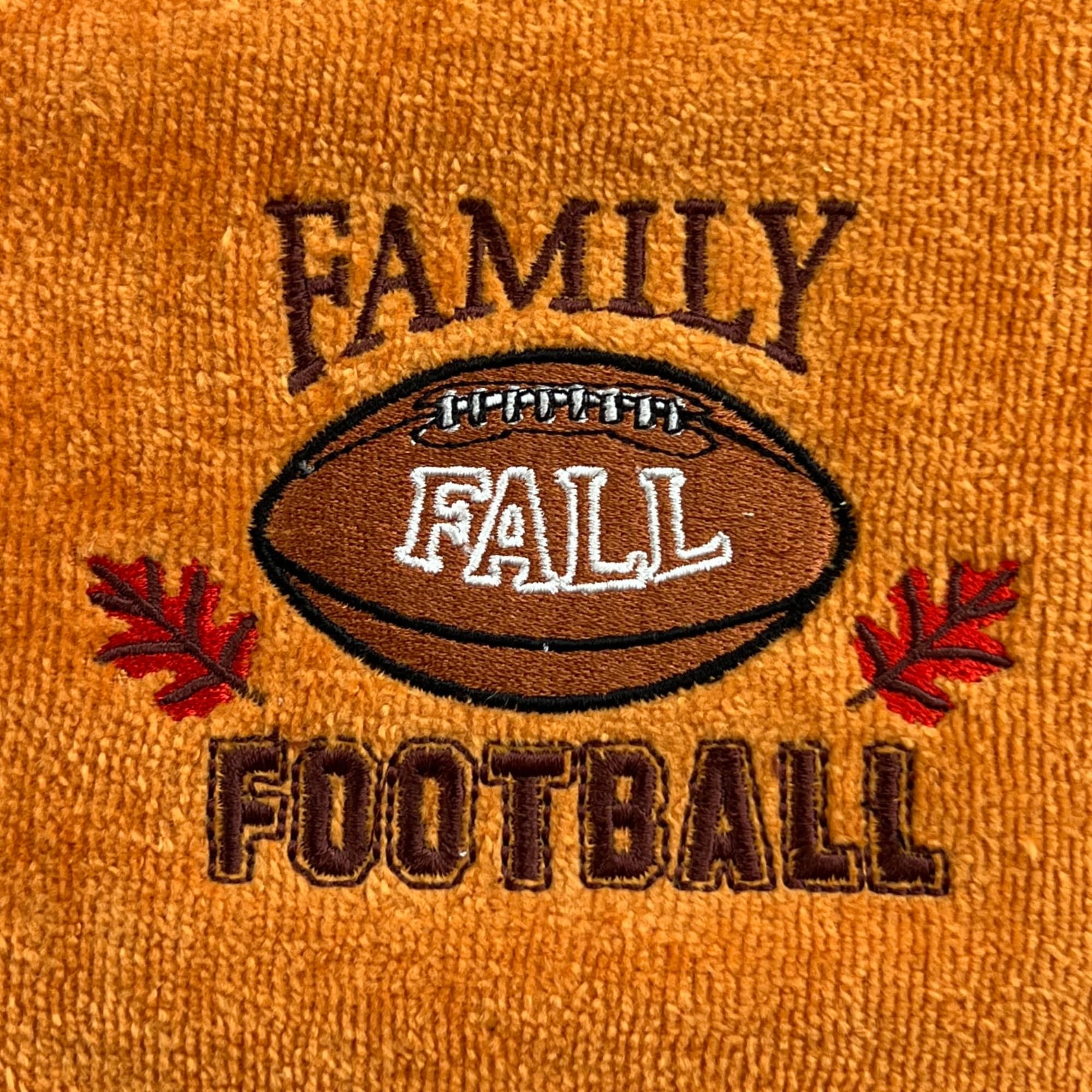 Family Fall Football Hand Bath Towels, 16 X 25 Inches, Set Of 2, Rust Color For Bathrooms Or Kitchens