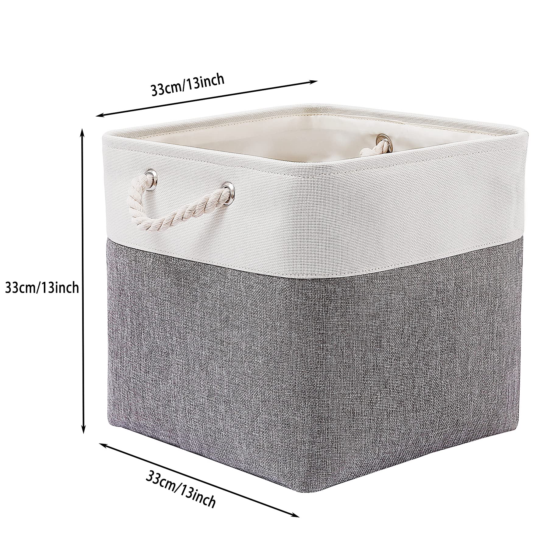 Midmmvick 13 X 13 Inch Cube Storage Bins, 4 Pack Large Collapsible Fabric Storage Bin With Ropes, Foldable Storage Cubes For Hom