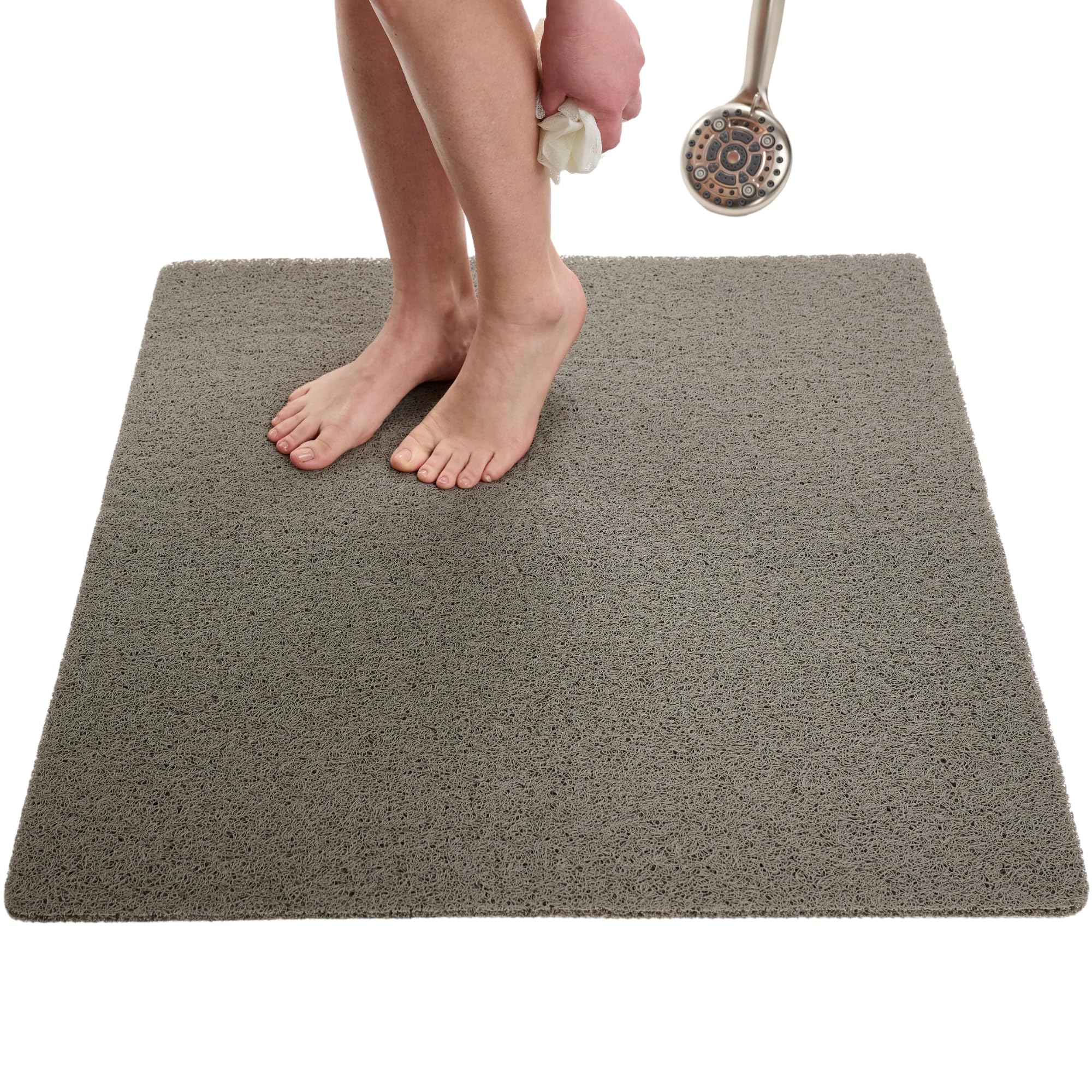 Extra Large Square Shower Mat Non Slip - Soft Pvc Loofah Square Bath Mats For Shower Bathroom - Inside Or Out Shower Floor Mats