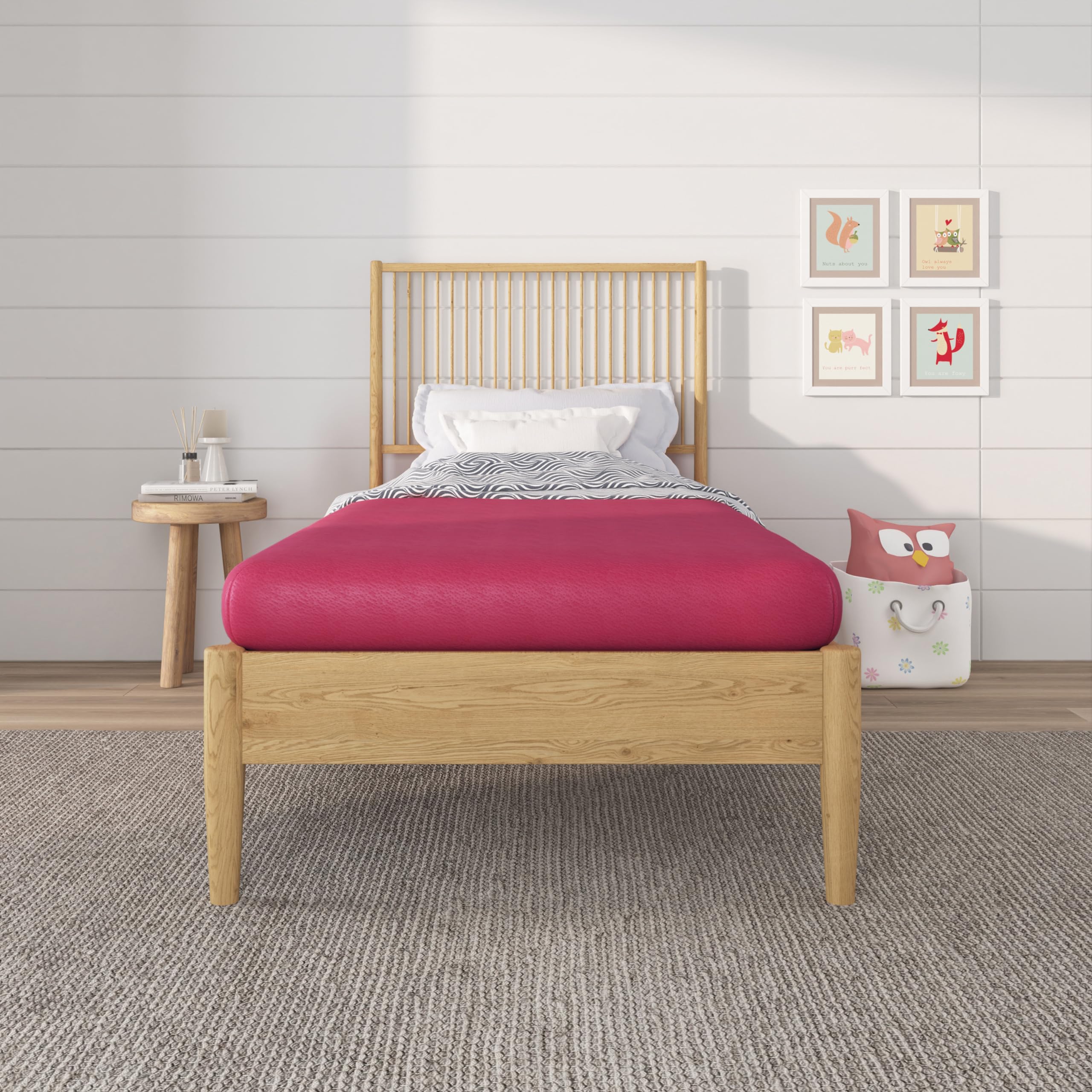 NapQueen 5 Inch, Twin Mattress, Memory Foam Pink Mattress - Medium Feel - CertiPUR-US Certified - Twin Bed Mattress in a Box, Br