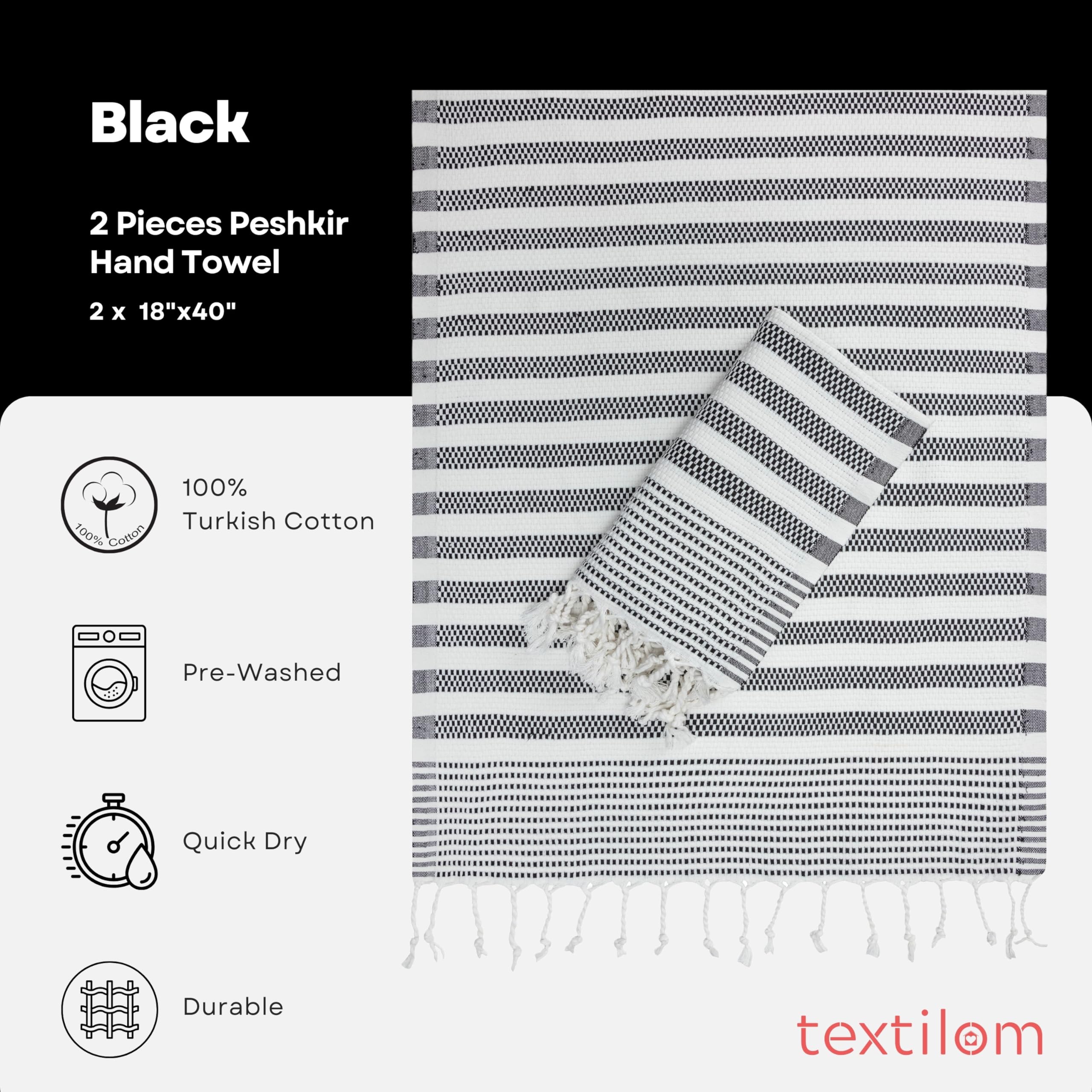 Textilom Turkish Hand Towels For Bathroom Set Of 2 I Bathroom Hand Towels & Kitchen Hand Towels & Decorative Hand Towels For Bat