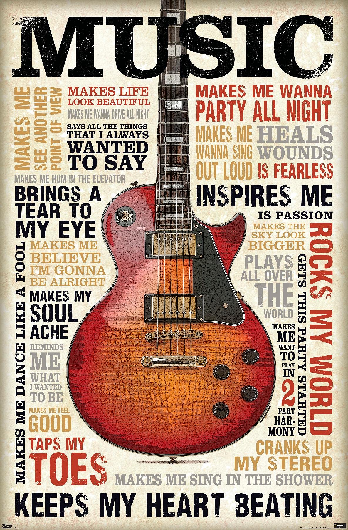 Trends International Music Inspires Me Wall Poster, 22.375'' X 34'', Unframed Version