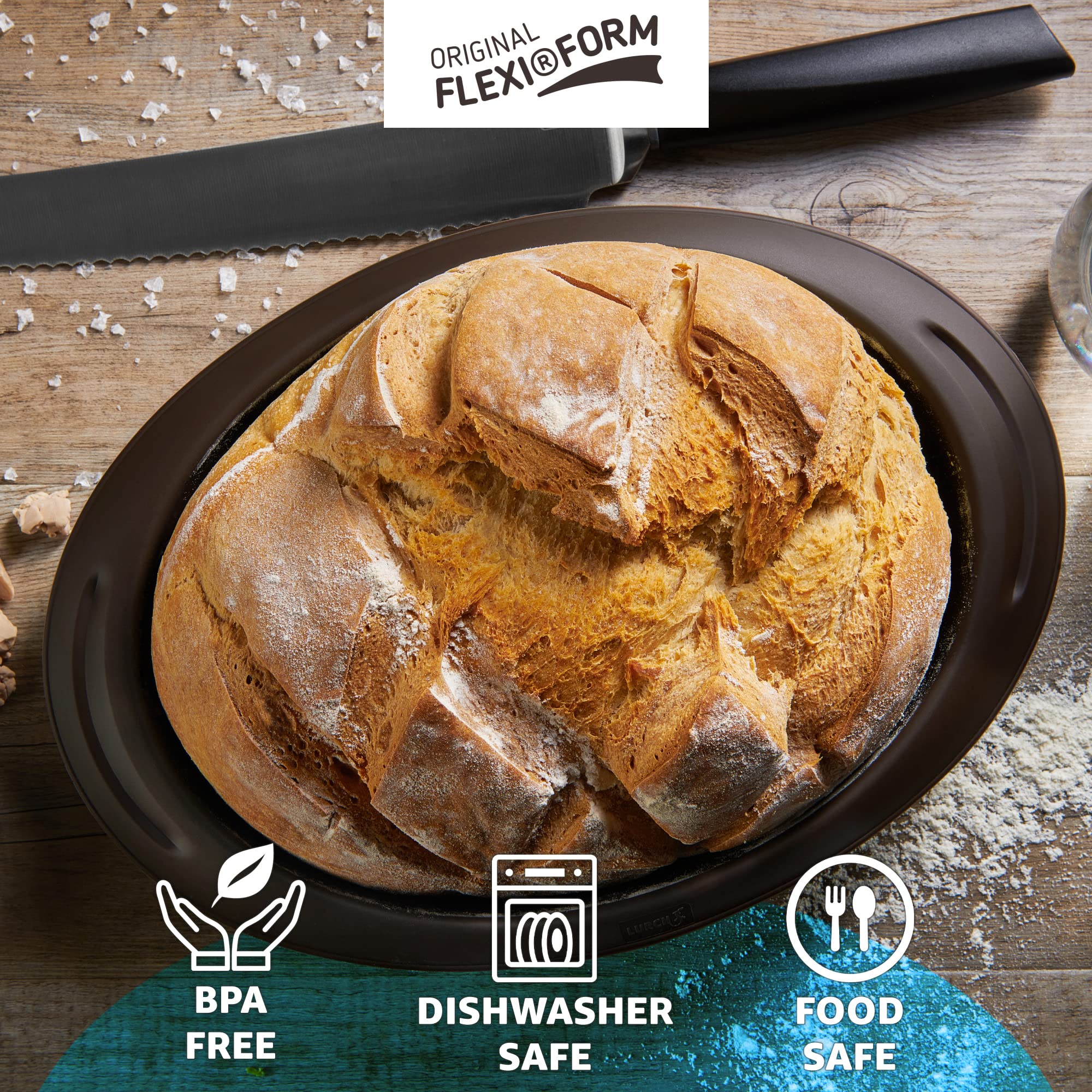 Lurch Germany Flexiform Oval Bread Pan For Baking All Kinds Of Bread | Mold Is Made Of 100% Bpa-Free Premium Platinum Silicone |