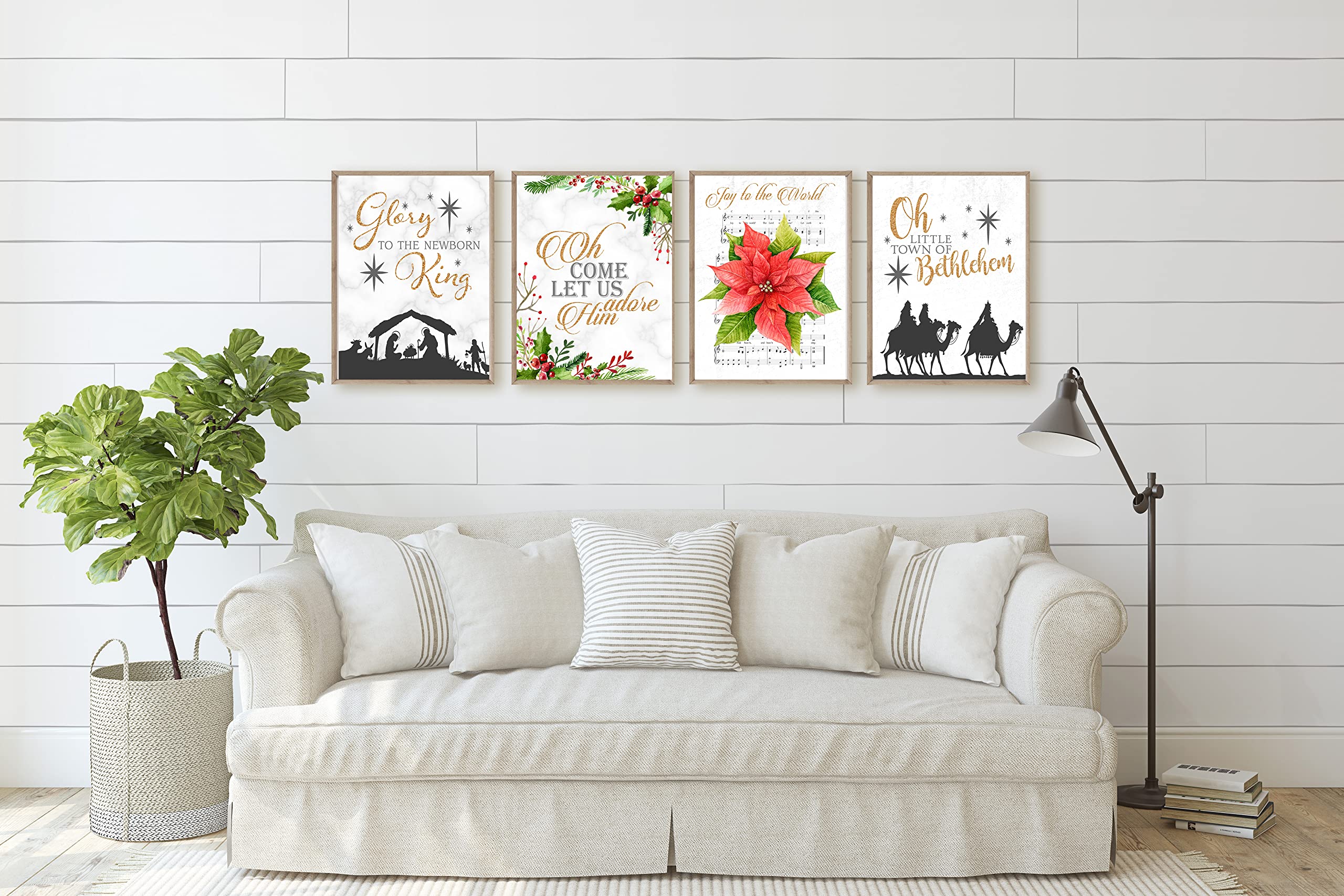 Silly Goose Gifts Vintage Themed Beautiful Christmas Art Print Wall Art Sets (Quiet & Reflective)