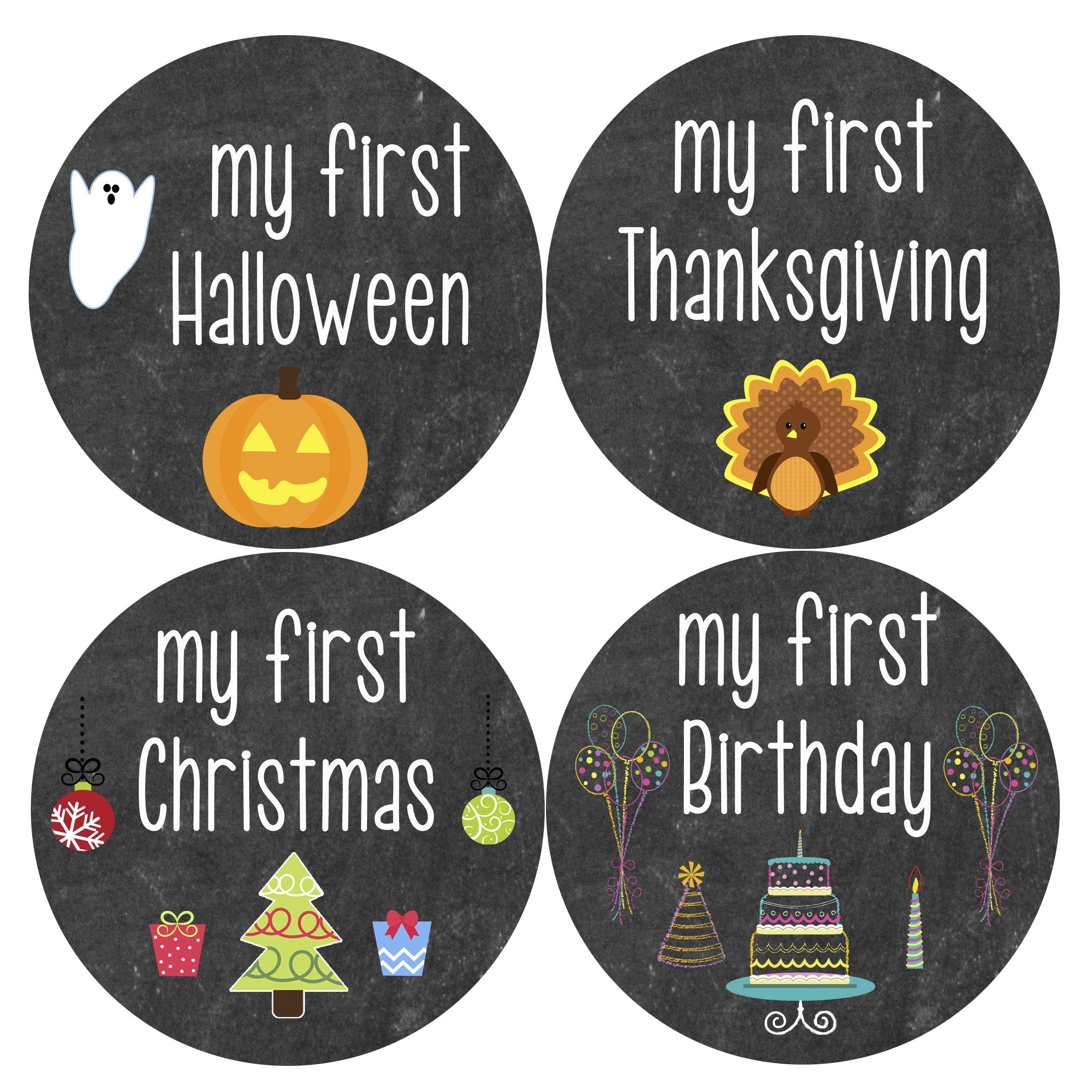 Months In Motion My First Holiday Baby Stickers Milestone Christmas, Birthday, Halloween, Easter, Thanksgiving Baby Sticker Chal