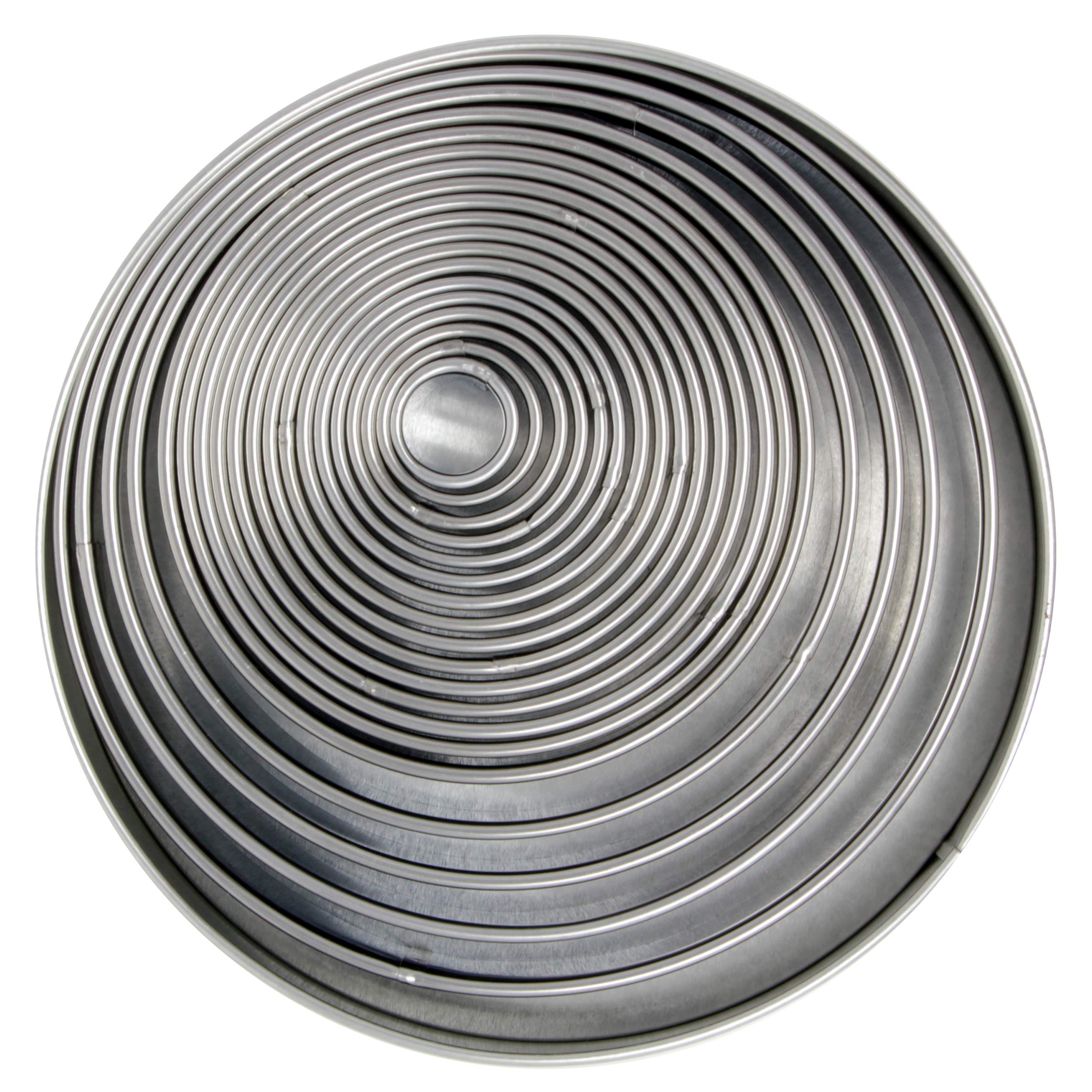 Pme Round Stainless Steel Cutters-Set Of 19, Standard, Siler