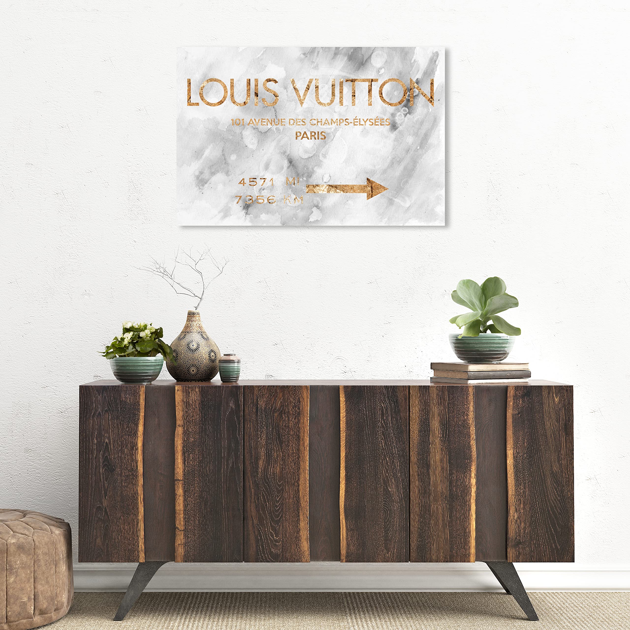 The Oliver Gal Artist Co. Fashion And Glam Contemporary Wrapped Canvas Wall Art Parisian Road Sign Living Room Bedroom And Bathr