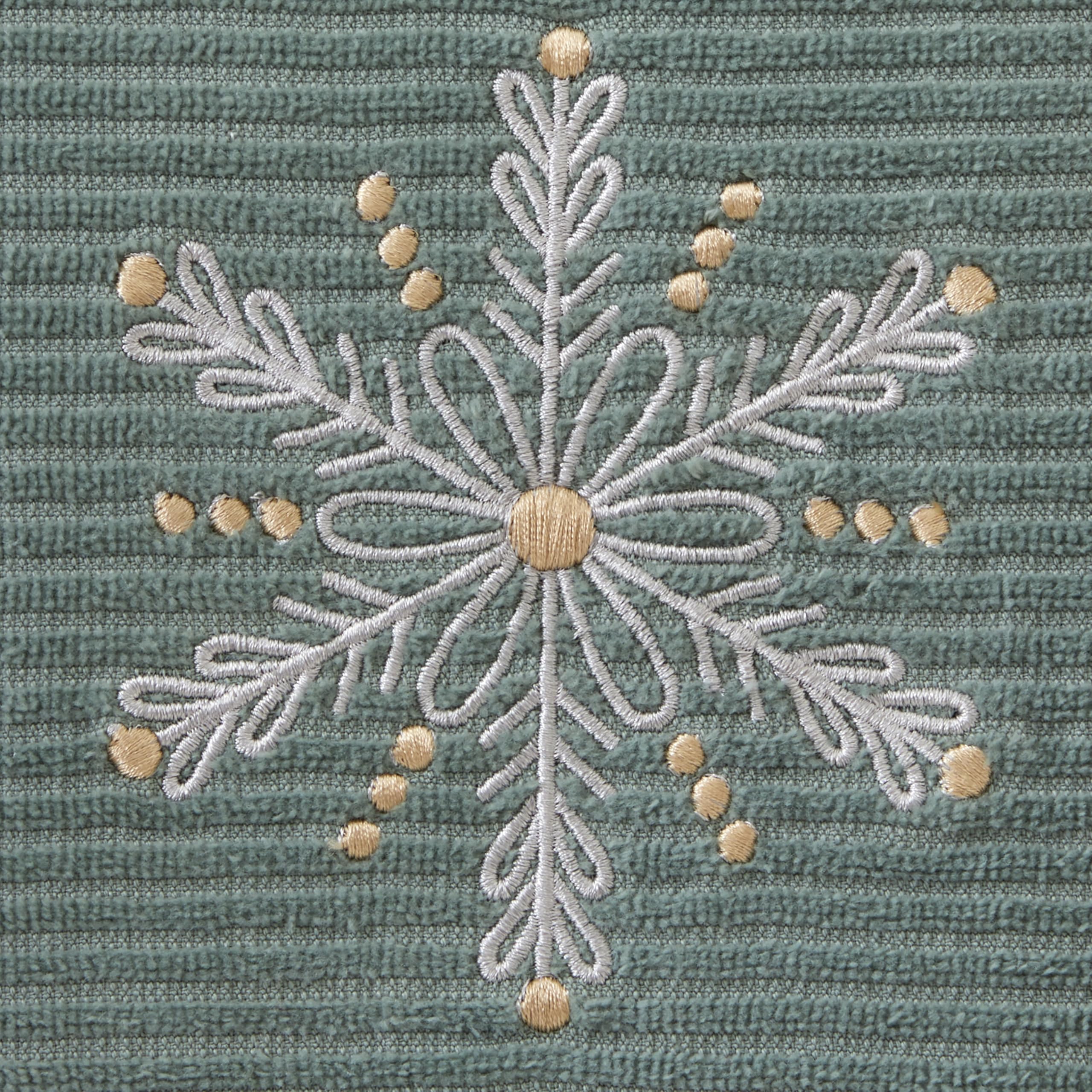 Skl Home Christmas Winter Snowflake Hand Towel Set, Green (2-Pack)