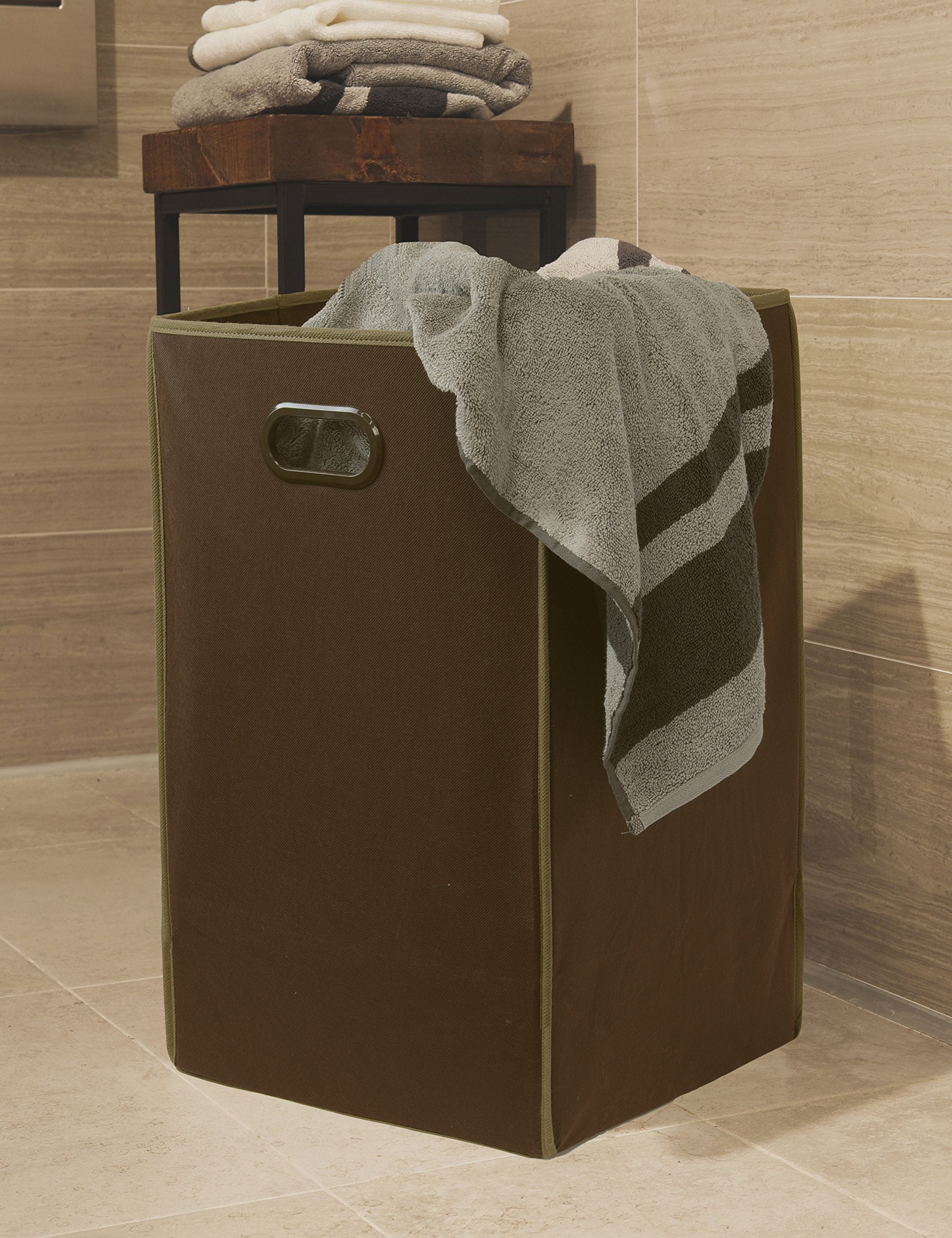 Simple Houseware Foldable Closet Laundry Hamper Basket, Brown