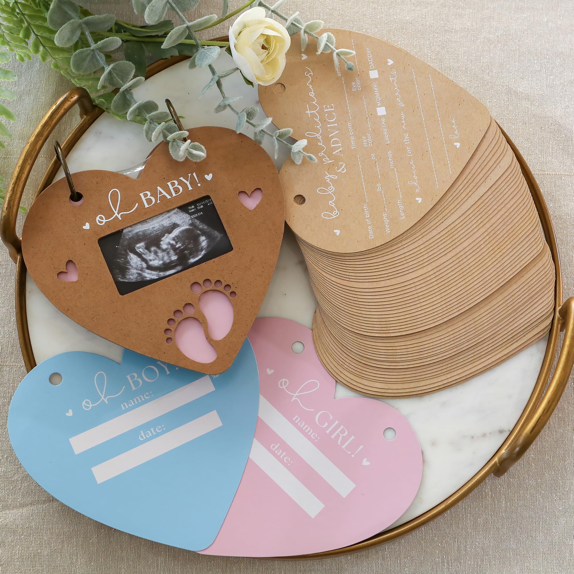 Kate Aspen Advice Book Heart Shape Baby Shower Game/Activity, One Size, Kraft Teddy Bear Prediction Card Keepsake