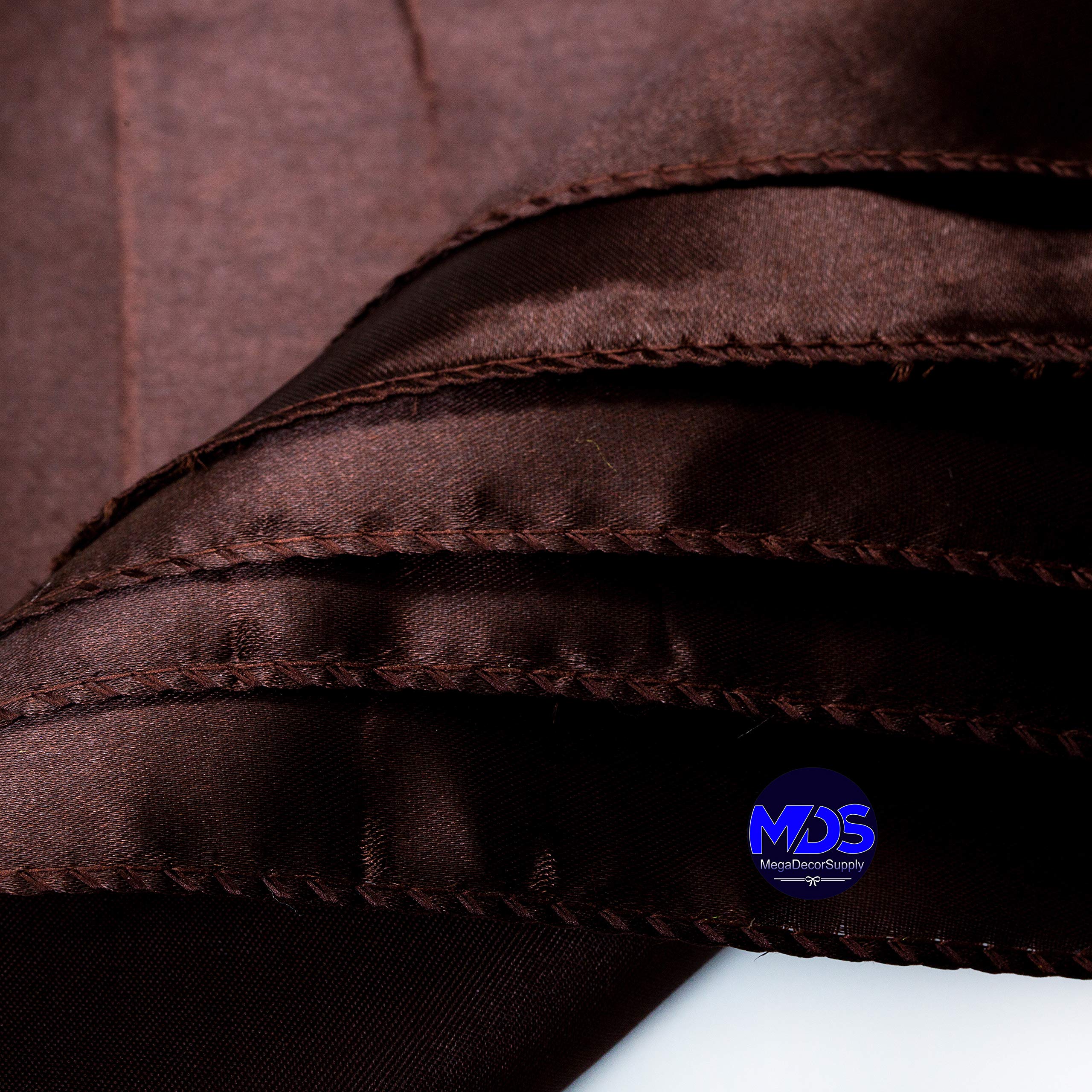 Mds Pack Of 100 Wedding Satin 12''X 12'' Square Dinner Napkin Or Handkerchief For Wedding Banquet Decoration - Coffee