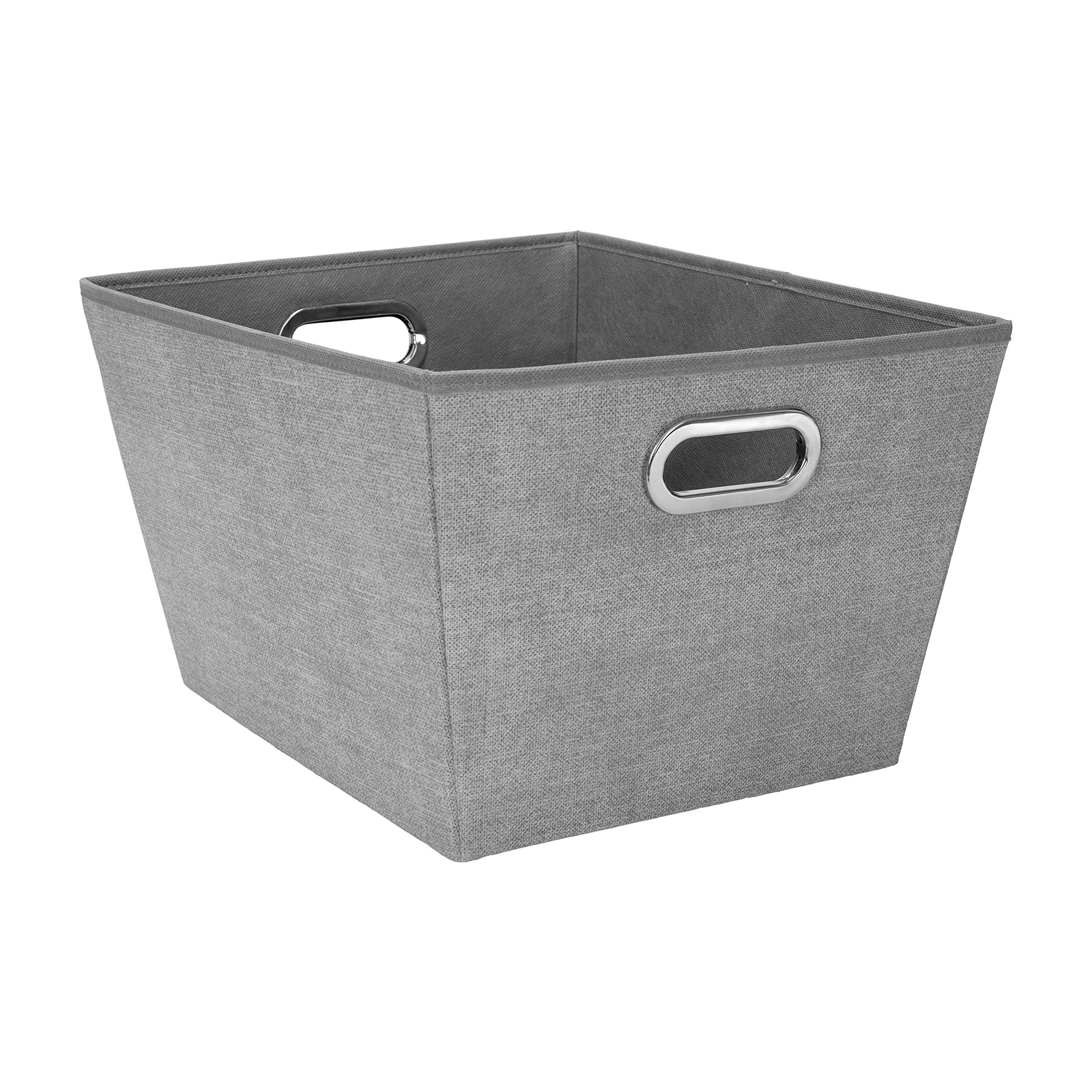 Simplify Grommet Bins Heather Grey Soft Storage Collection, Large Tote