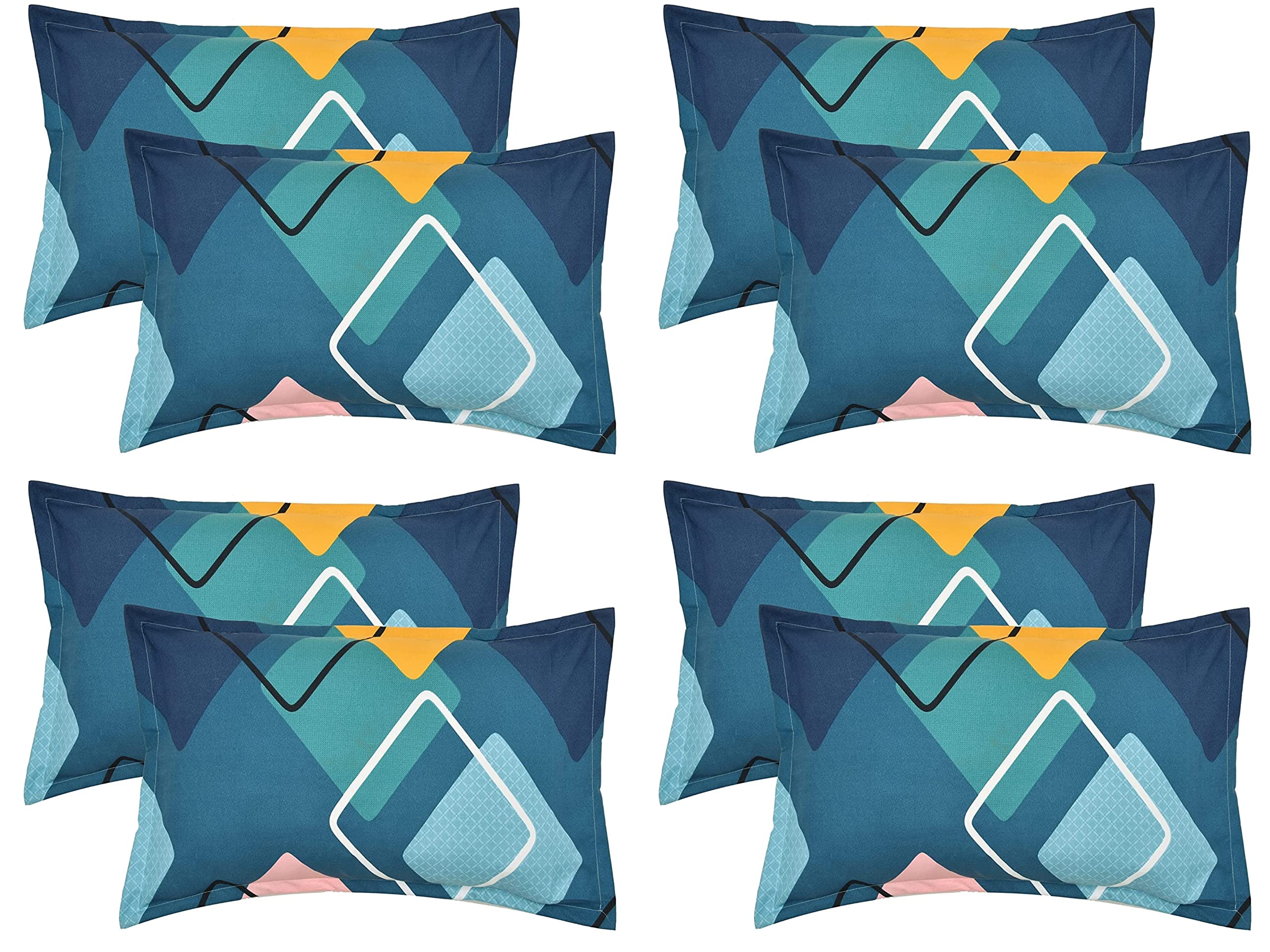Vivea Reserve Supersoft Glace Cotton Pillow Cover Set Of 8 Ii King Size Pillow Cases 8 Pc - Multicolor - Set Of 8 Piece Pillow C