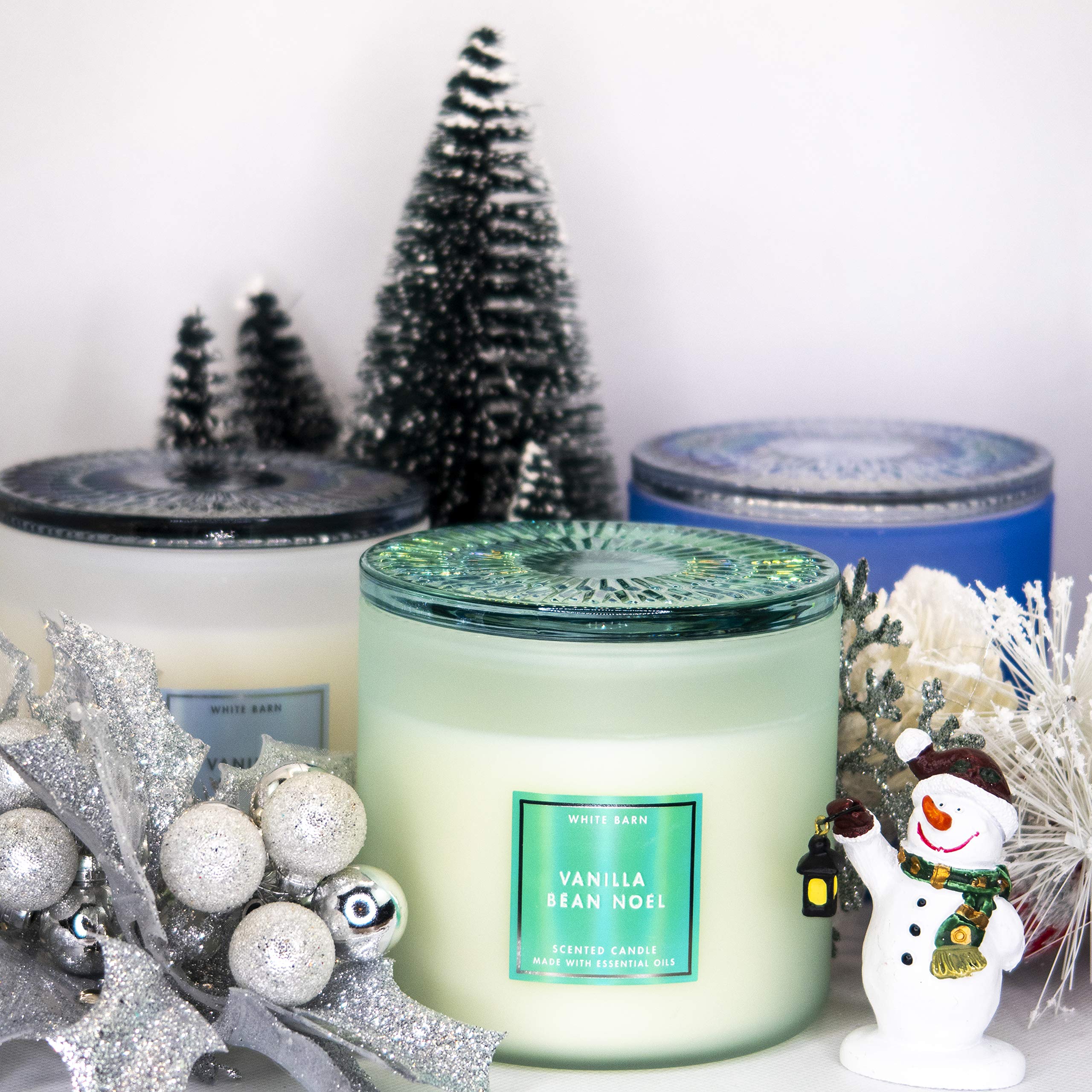White Barn Bath and Body Works, 3-Wick Candle w/Essential Oils - 14.5 oz - Many Scents! (Vanilla Bean Noel)