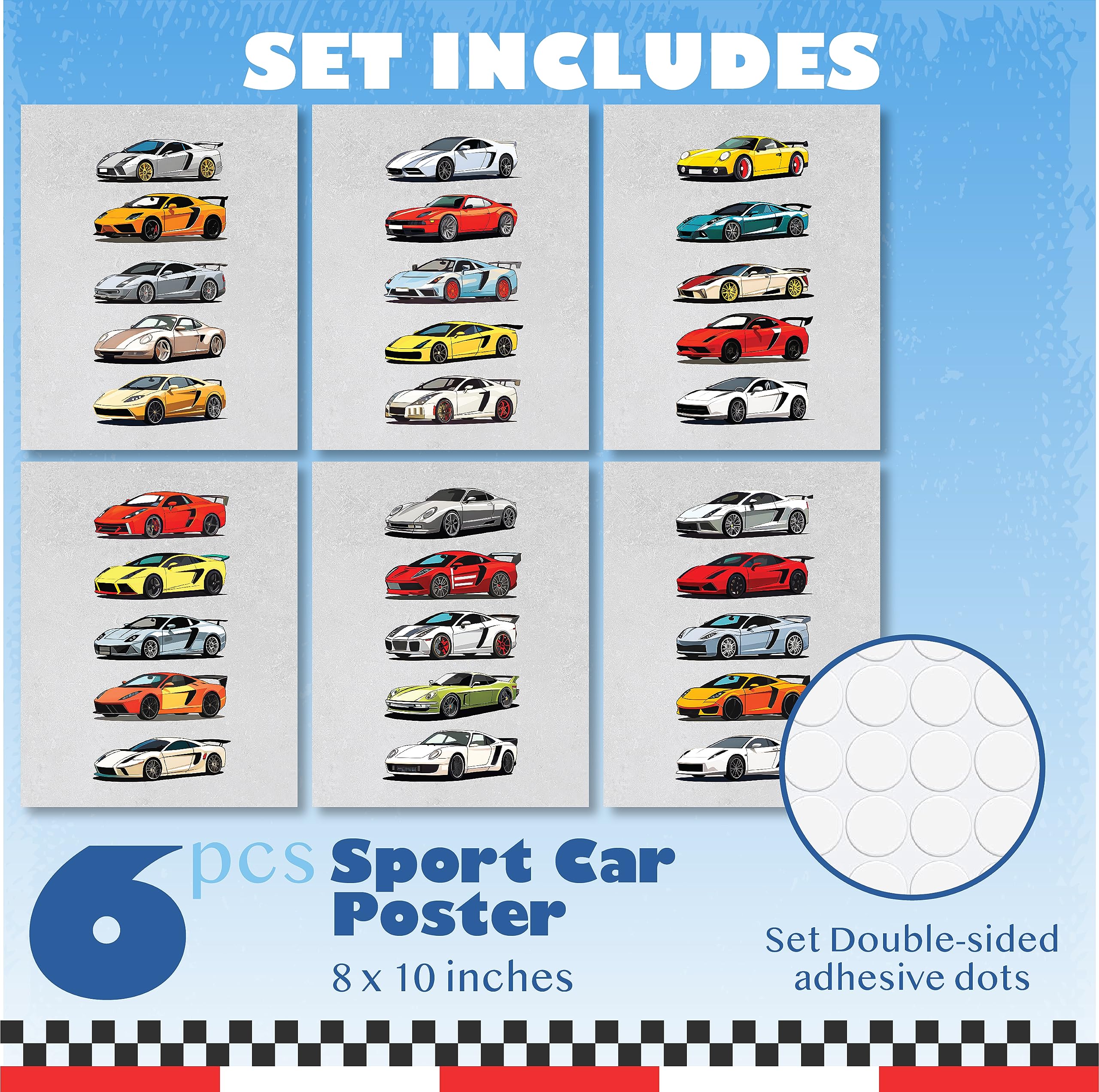 97 Decor Car Posters For Men - Car Wall Art, Car Pictures Wall Decor, Super Car Art For Teen Boys Room, Supercars Prints Collect