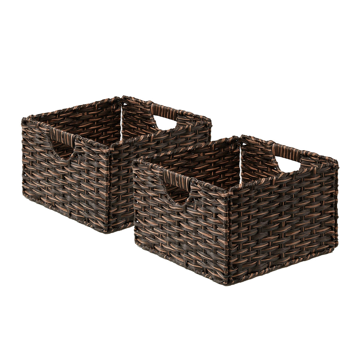 Seville Classics Premium Handwoven Portable Laundry Bin Basket With Carrying Handles, Household Storage For Clothes, Linens, She