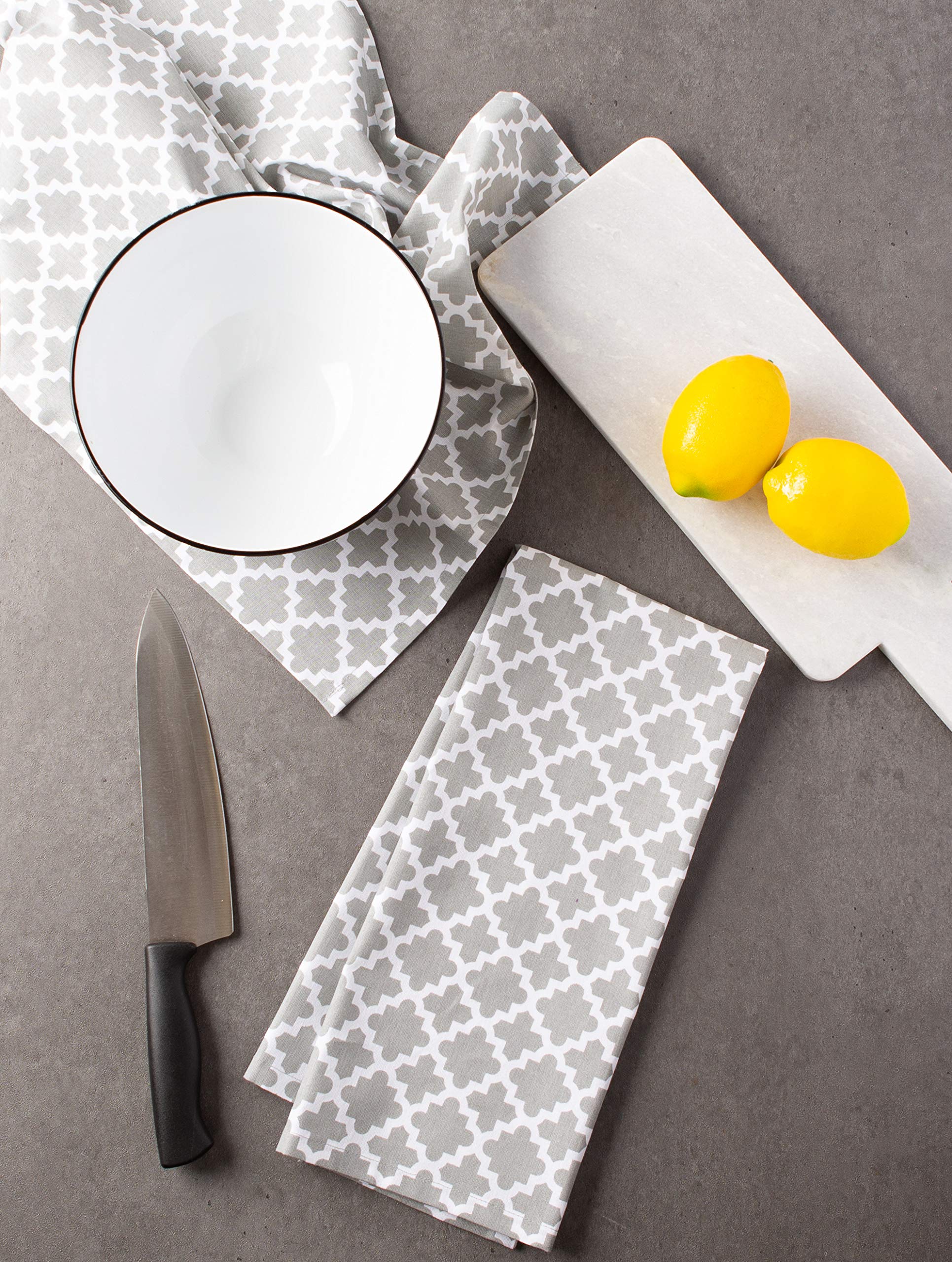 Dii Lattice Basics Collection Kitchen Essentials, Dishtowel Set, Gray, 2, Piece
